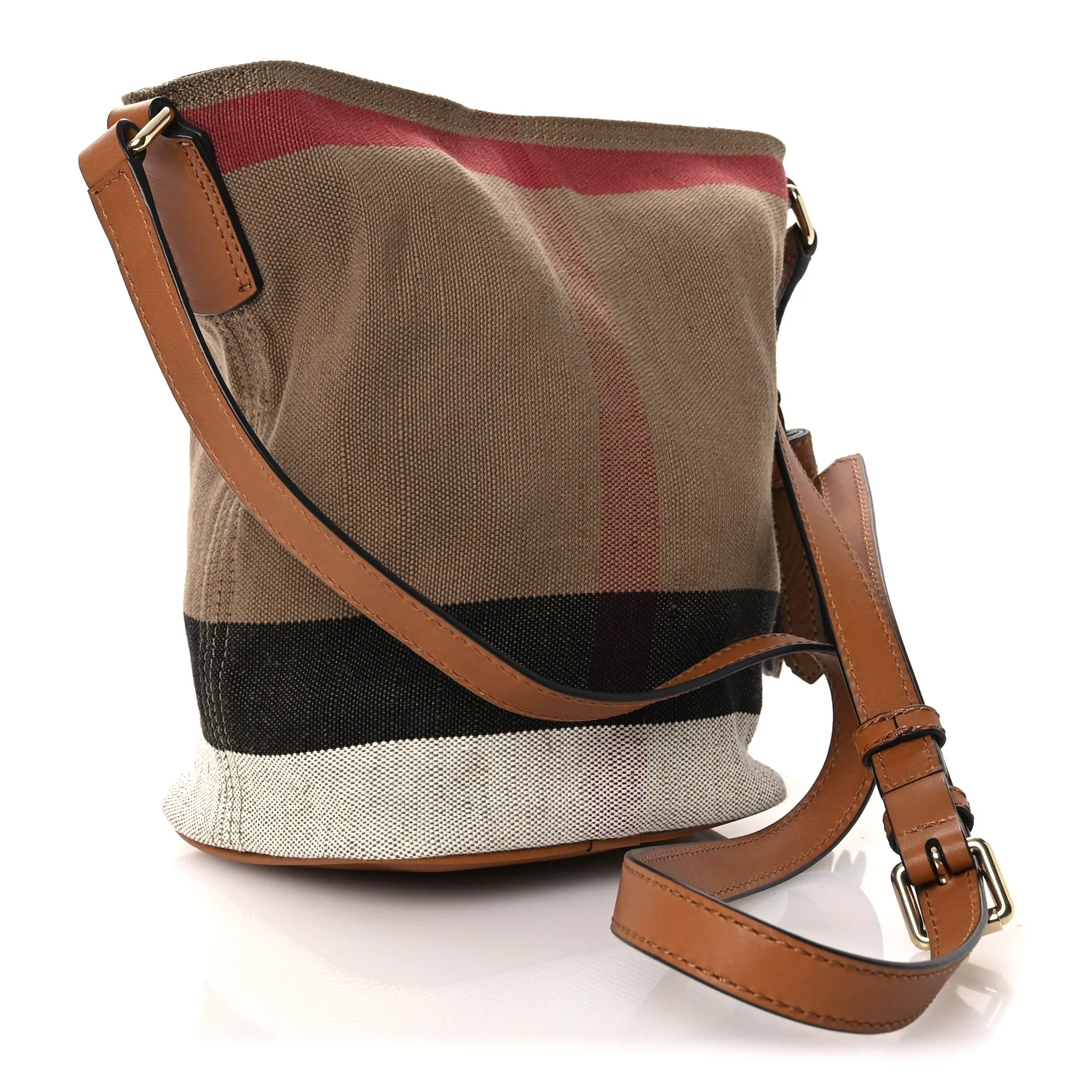Canvas Mega Check Mini Ashby Tassel Crossbody Saddle Brown - Image 4
