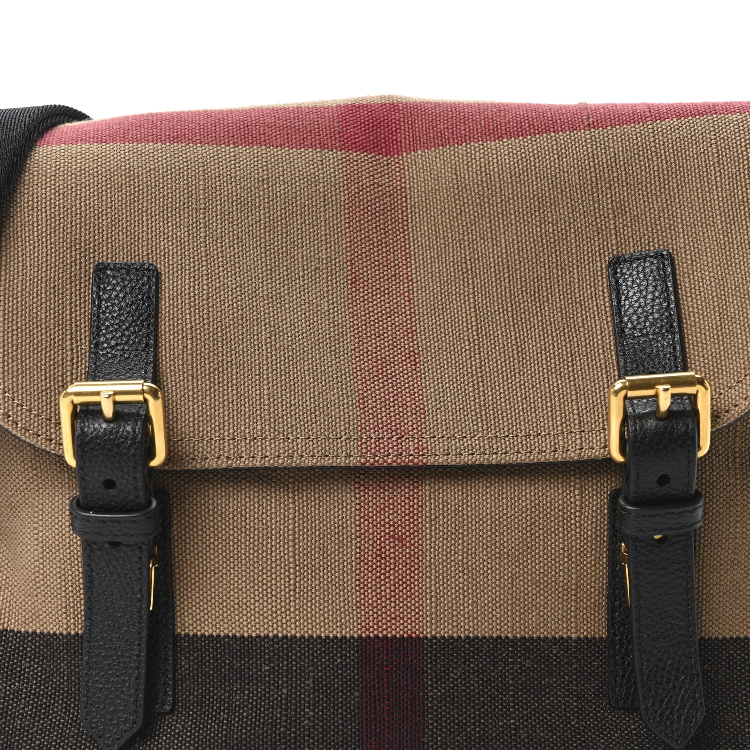 Canvas Mega Check Small Baildon Messenger Bag Black - Image 9