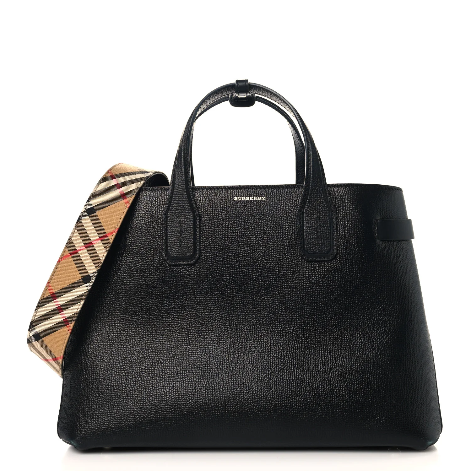 Derby Calfskin Medium Banner Tote Black