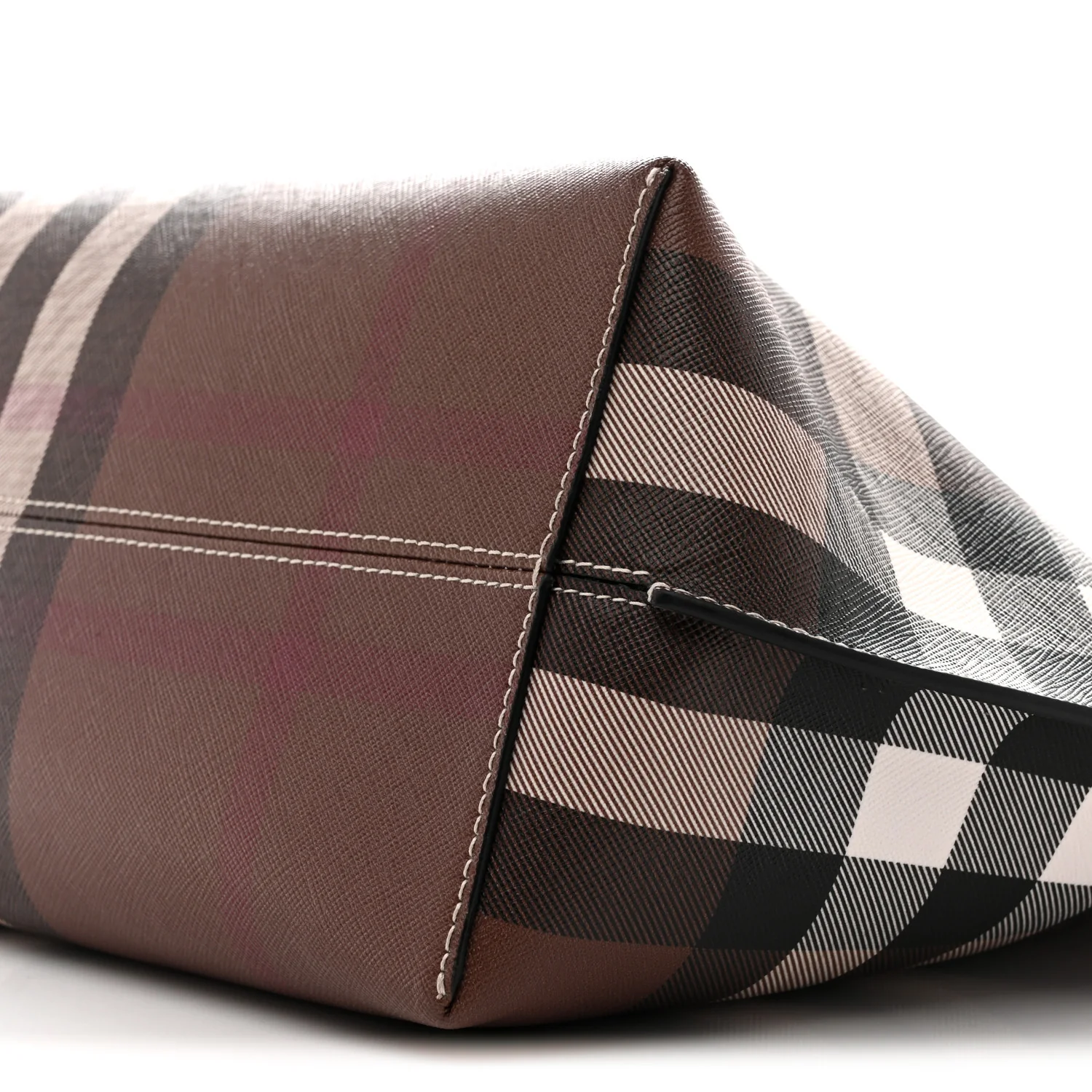 E-Canvas Check Medium Soft TB Tote Dark Birch Brown - Image 10