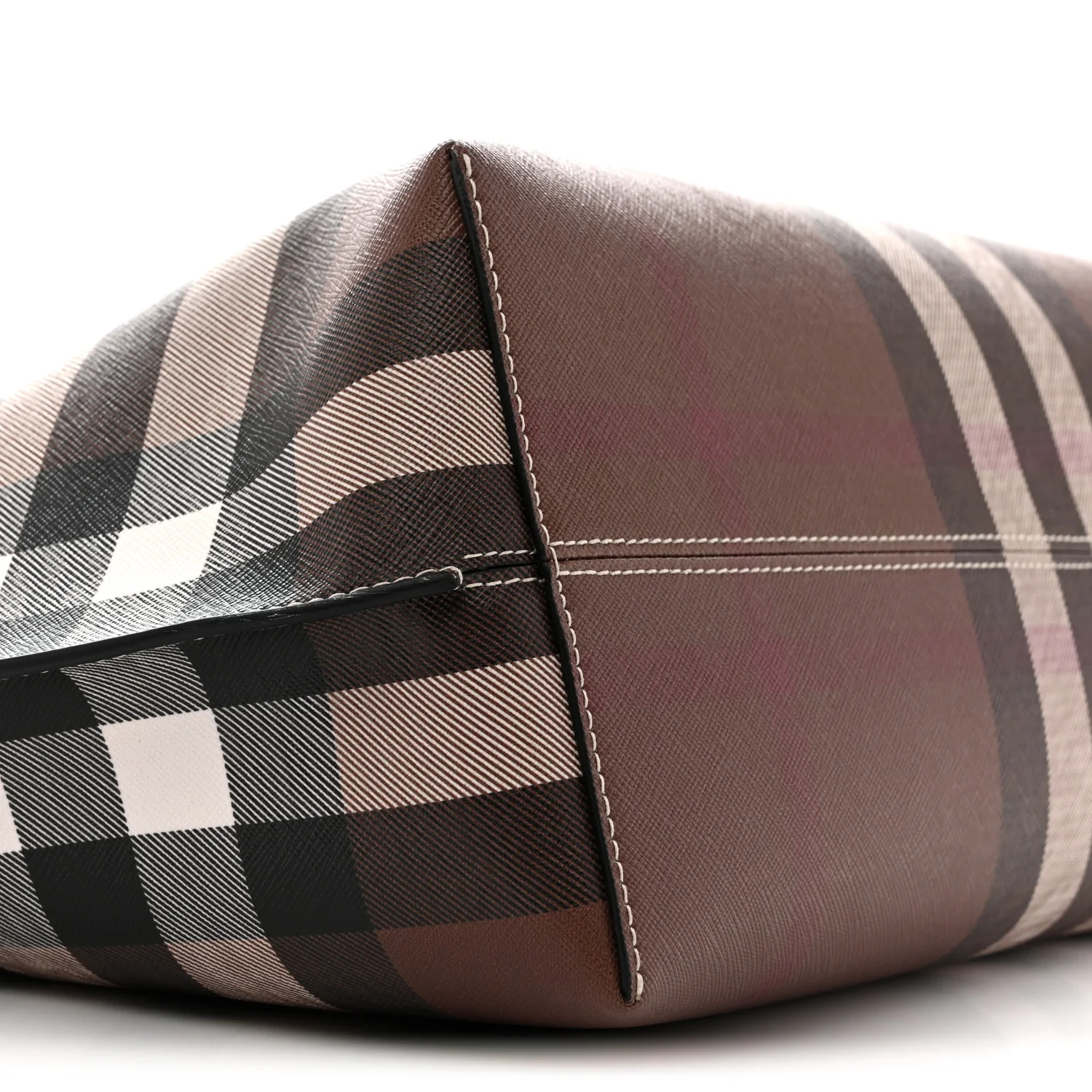 E-Canvas Check Medium Soft TB Tote Dark Birch Brown - Image 9