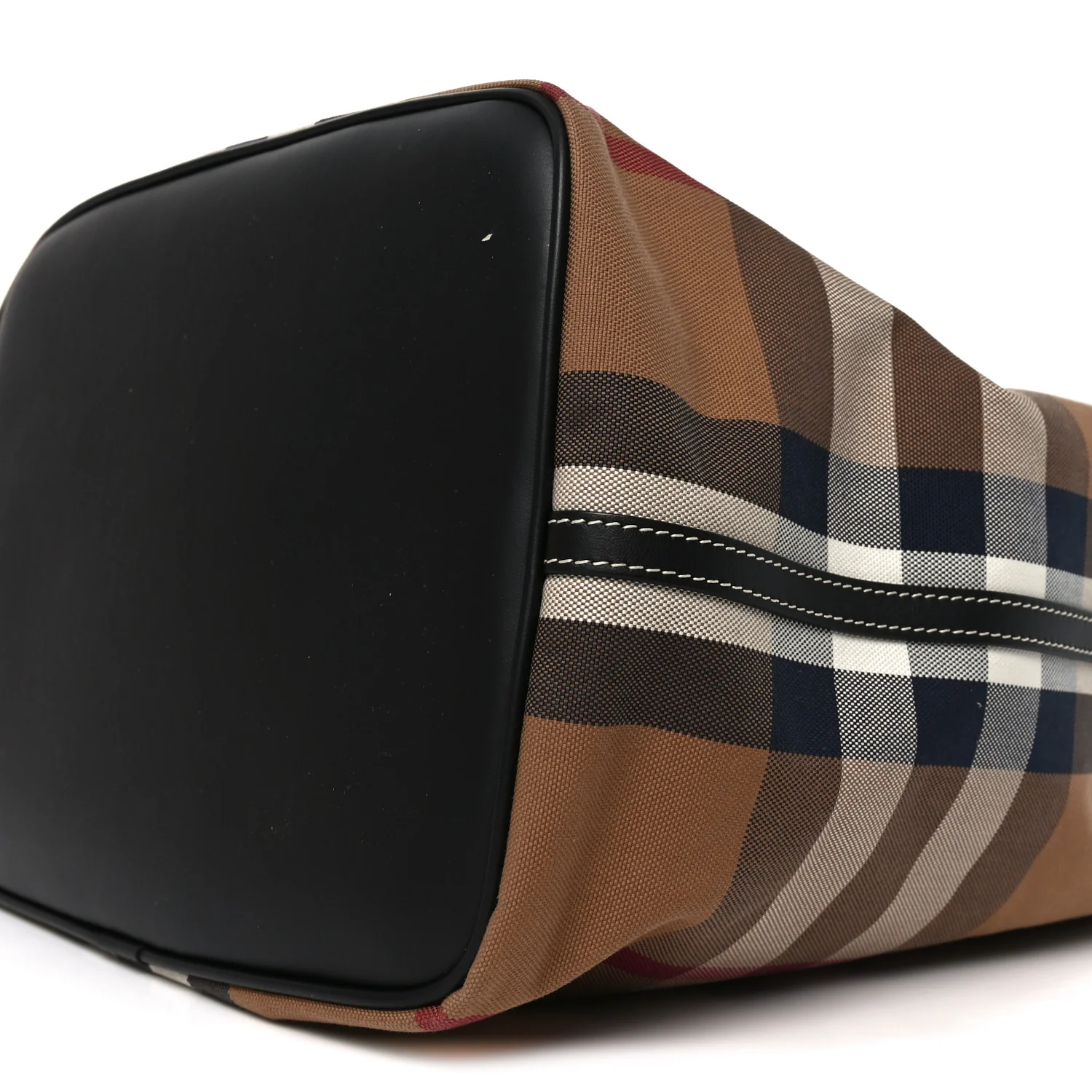 Giant Check Canvas Calfskin Ashby Bucket Bag Birch Brown - Image 8