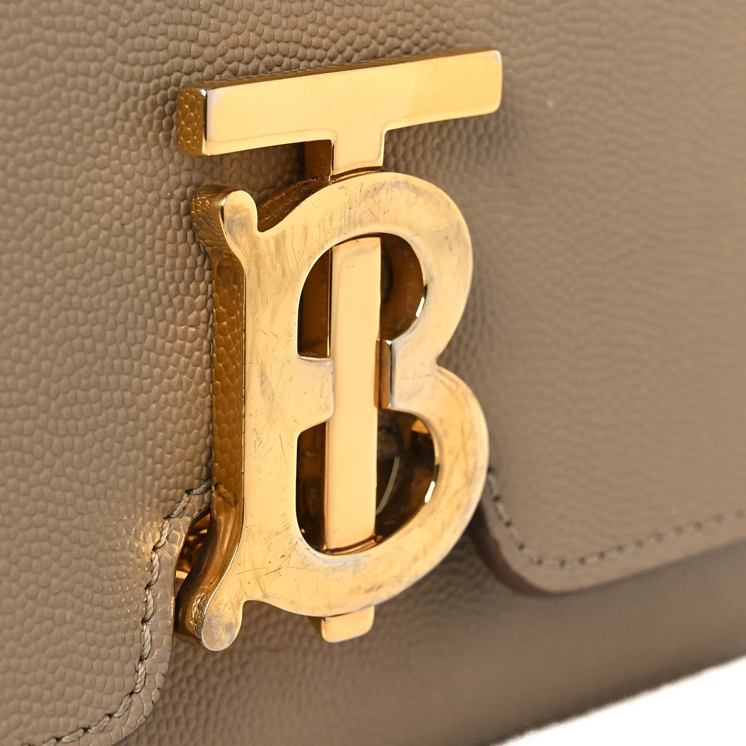 Grained Calfskin Small TB Bag Oat Beige - Image 11