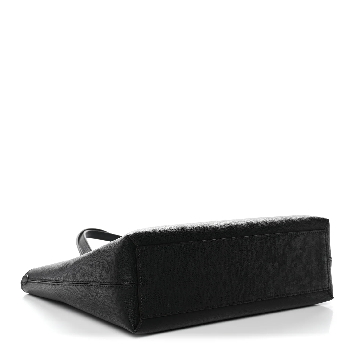 Grainy Calfskin Haymarket Check Small Reversible Tote Black - Image 4