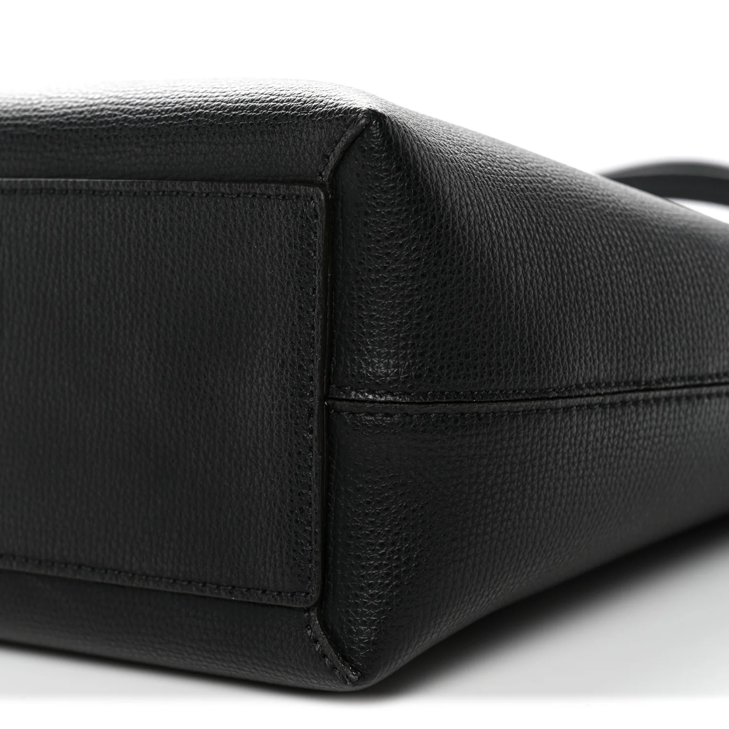Grainy Calfskin Haymarket Check Small Reversible Tote Black - Image 9