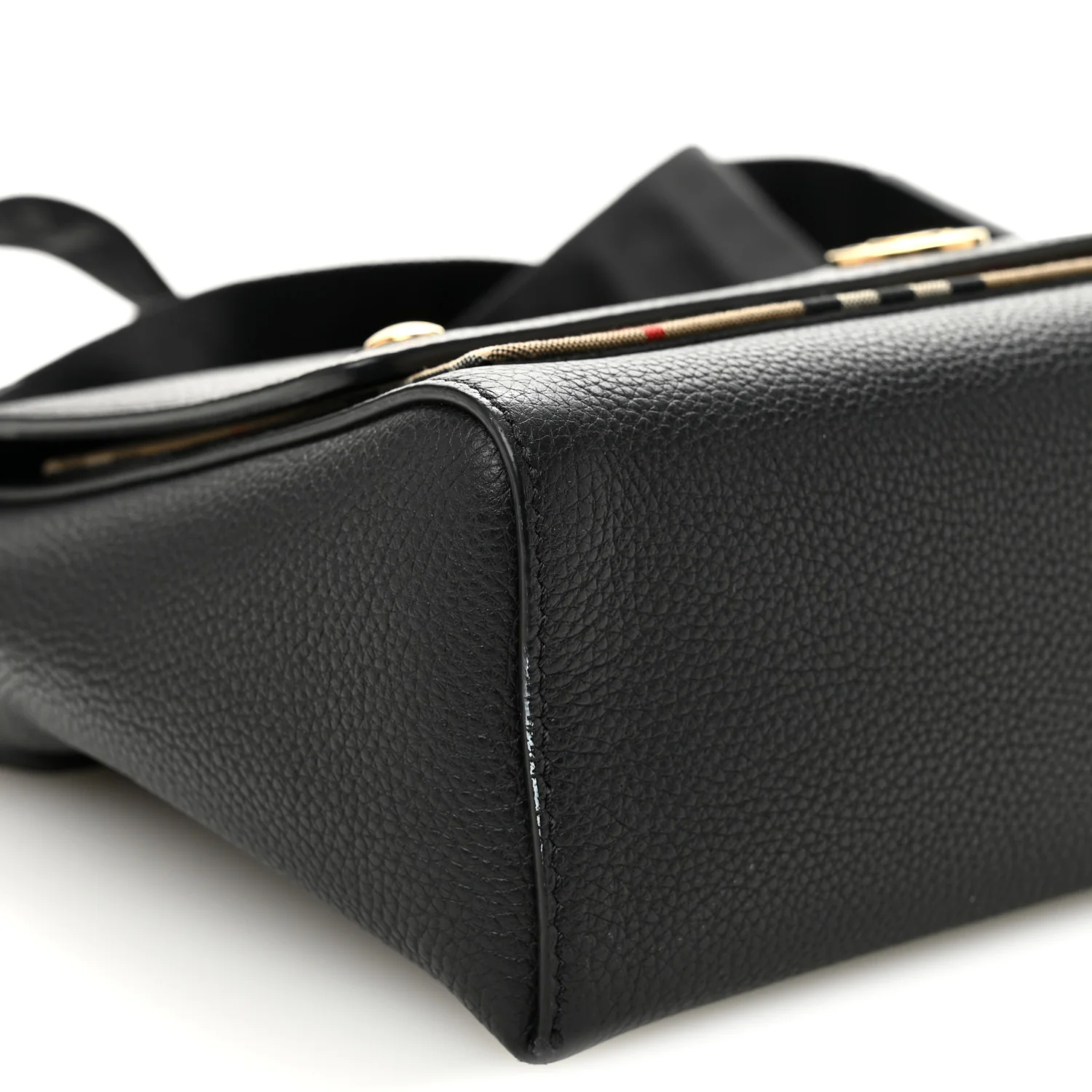 Grainy Calfskin Vintage Check Note Crossbody Bag Black - Image 8