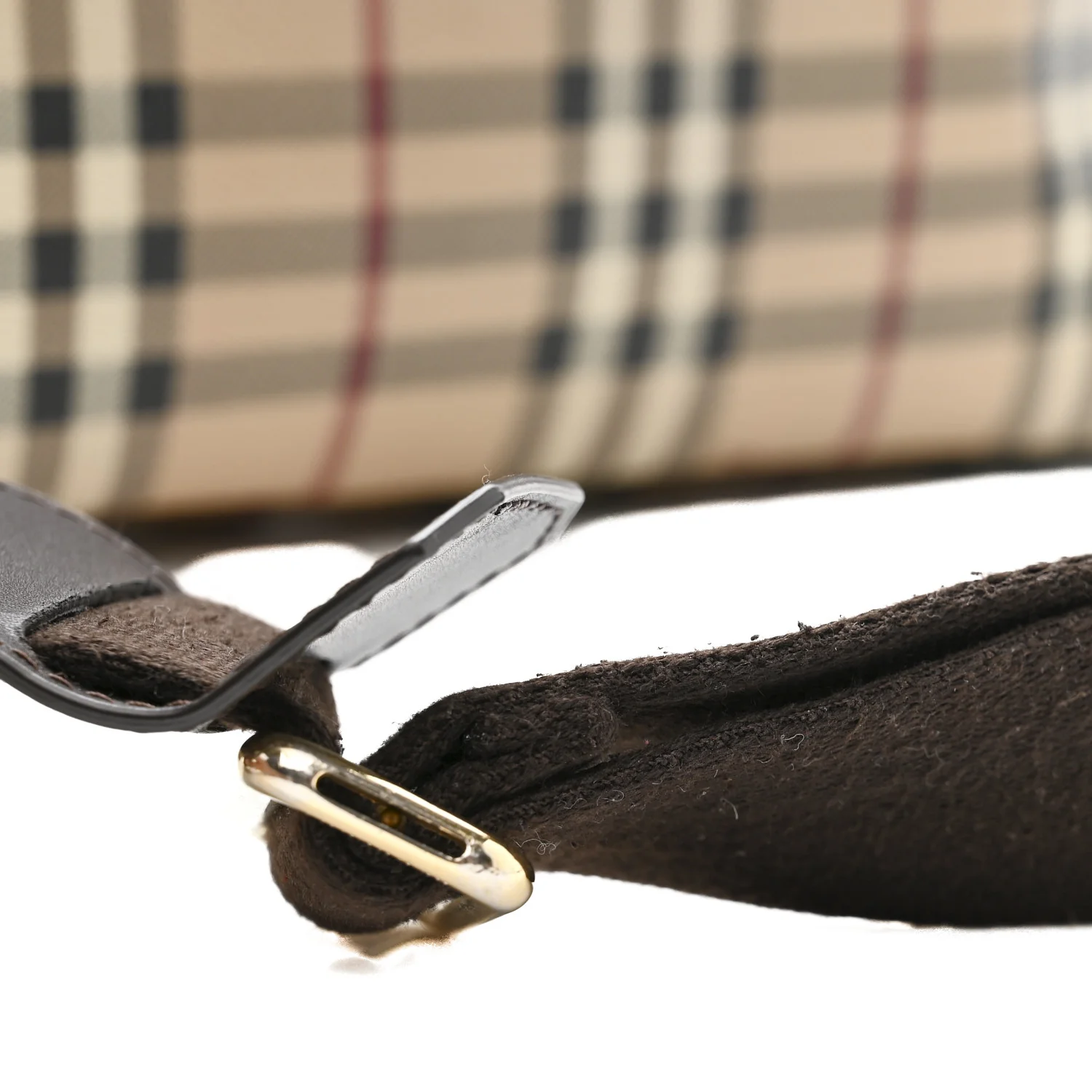 Haymarket Check Front Pocket Crossbody Bag Chocolate - Image 12