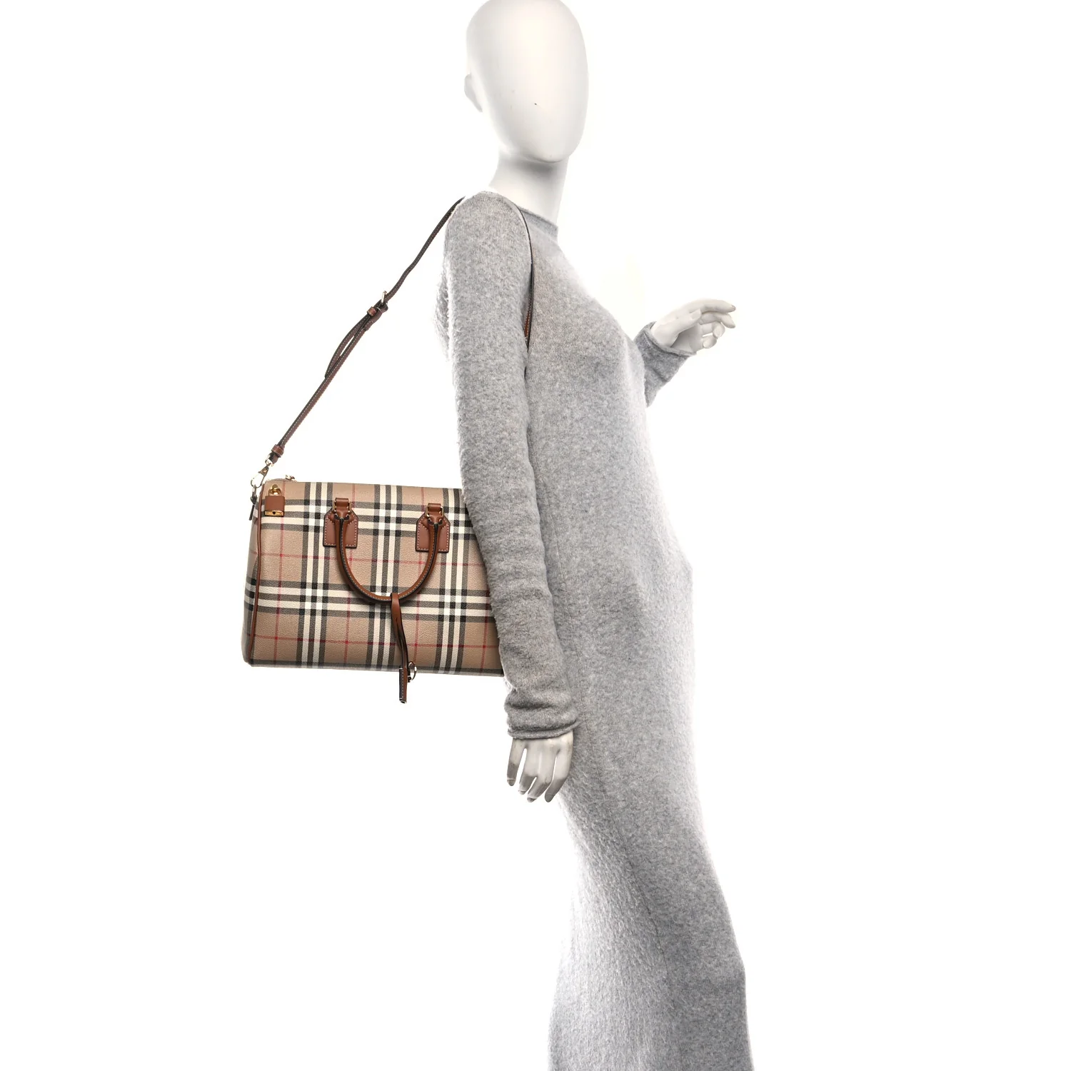 Horseferry Check Medium Bowling Bag Tan - Image 2