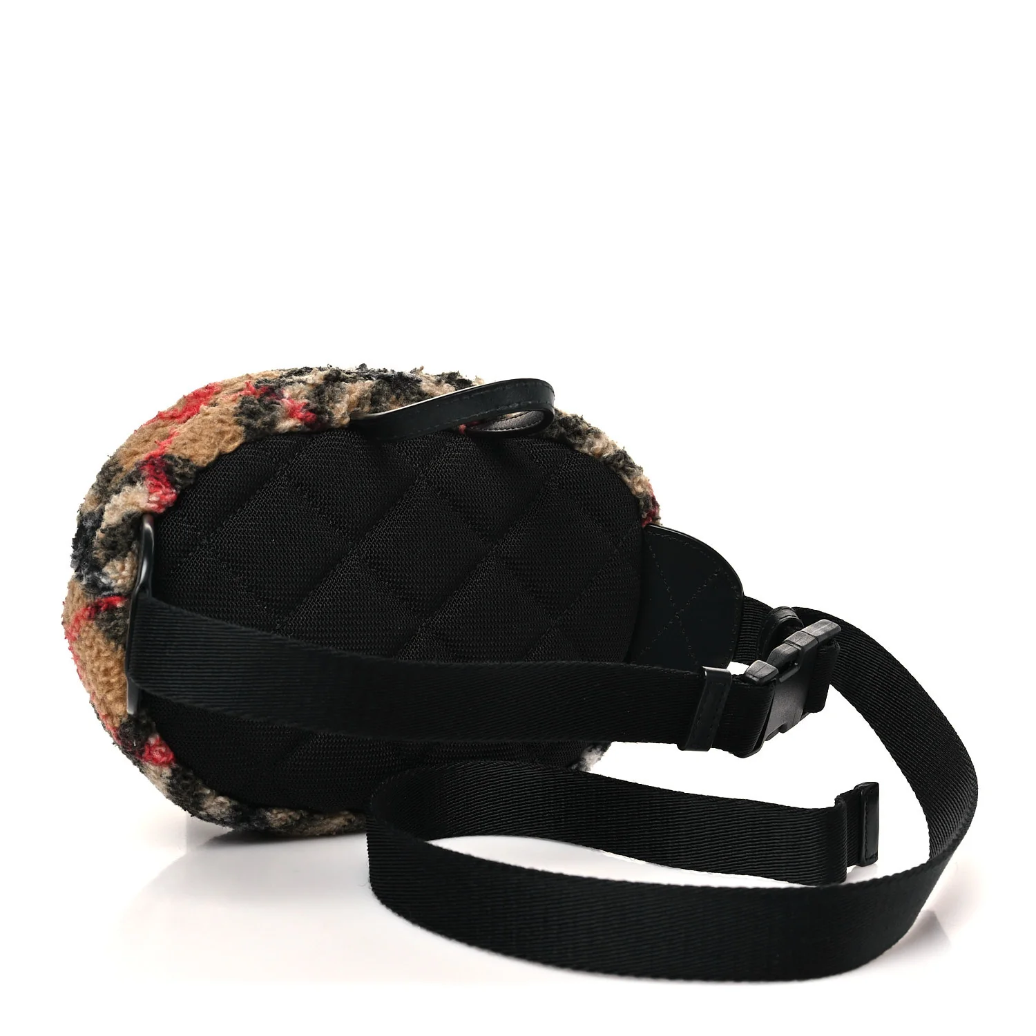 IP Check Fleece Kids Bum Bag Archive Beige Black - Image 3
