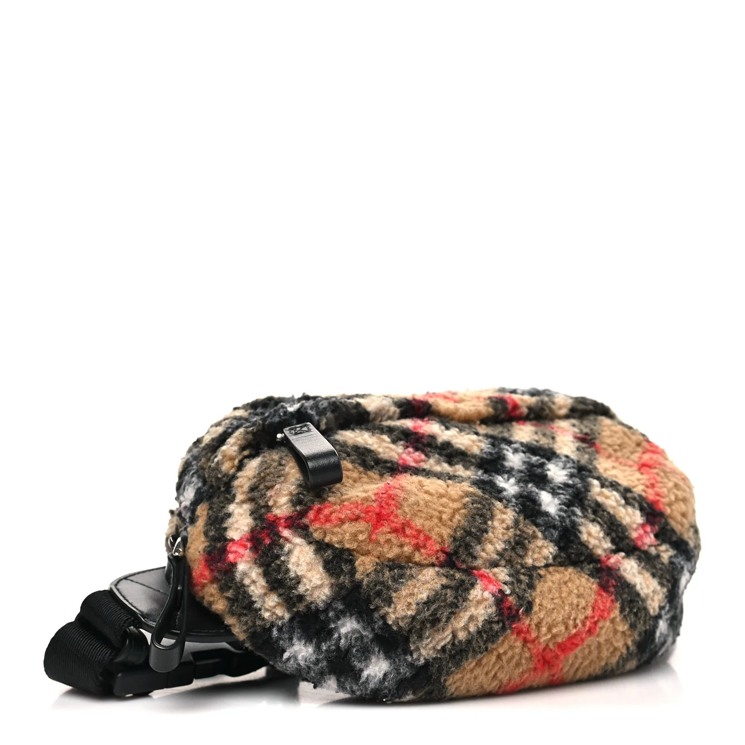 IP Check Fleece Kids Bum Bag Archive Beige Black - Image 4