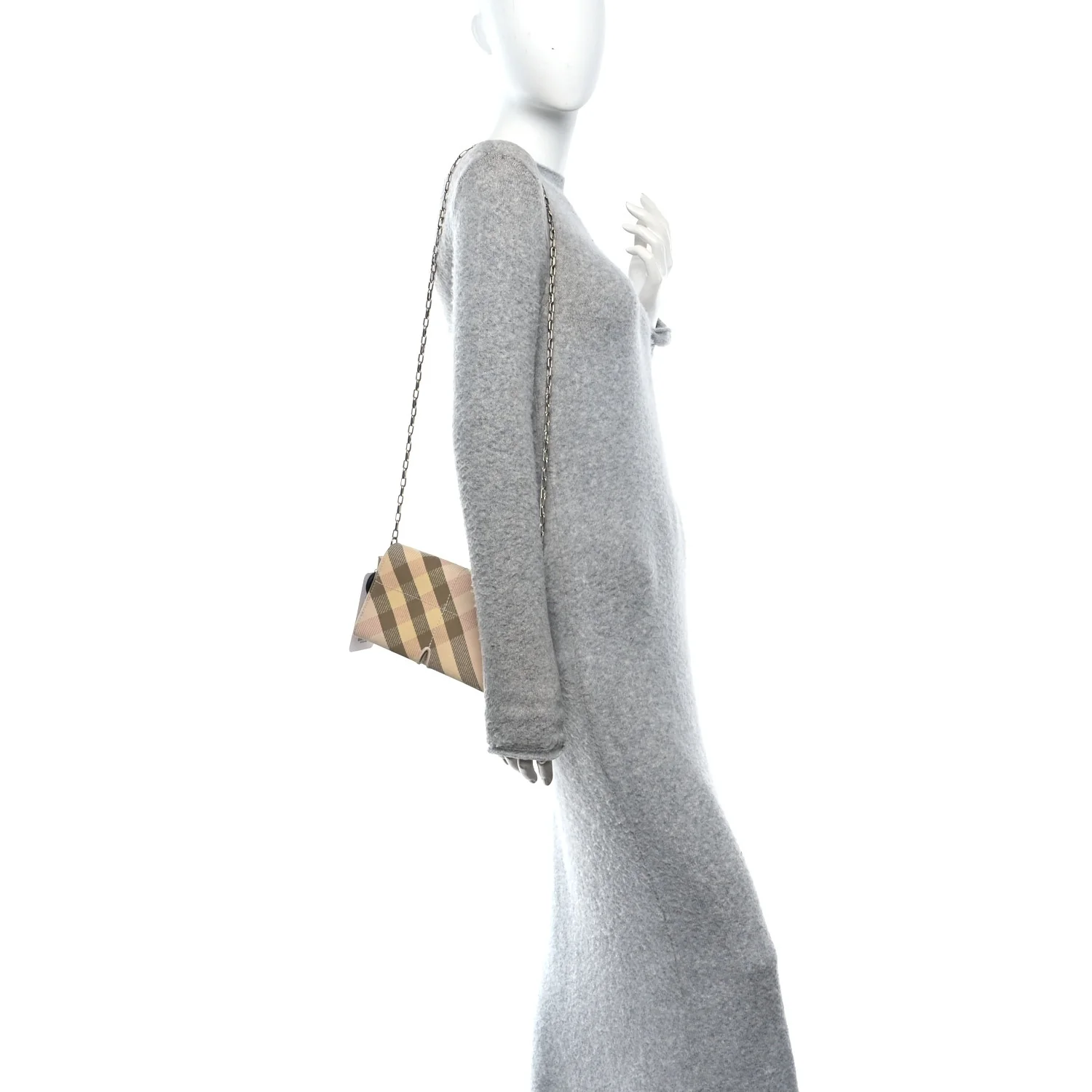 Jacquard Check Soft Snip Mini Chain Bag Teacup - Image 2