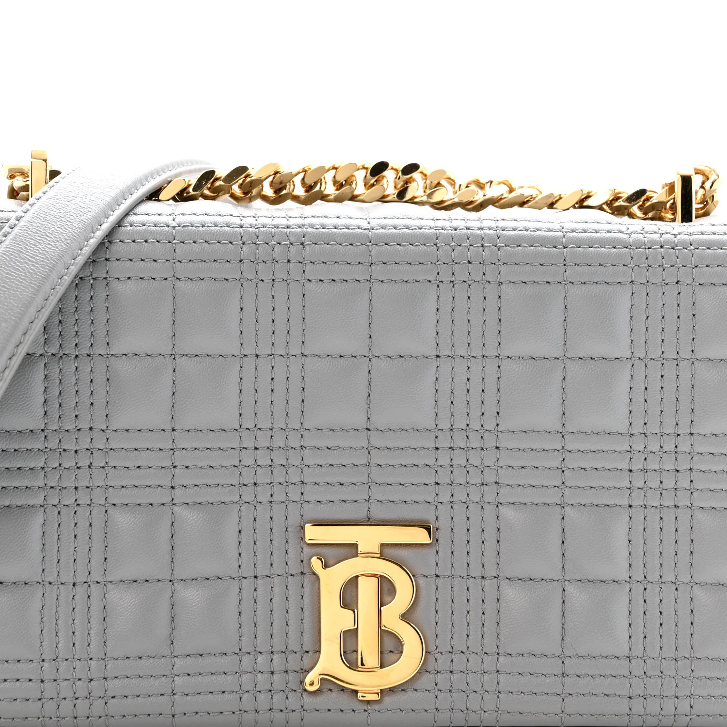 Lambskin Quilted Small Lola Bag Grey - Image 7