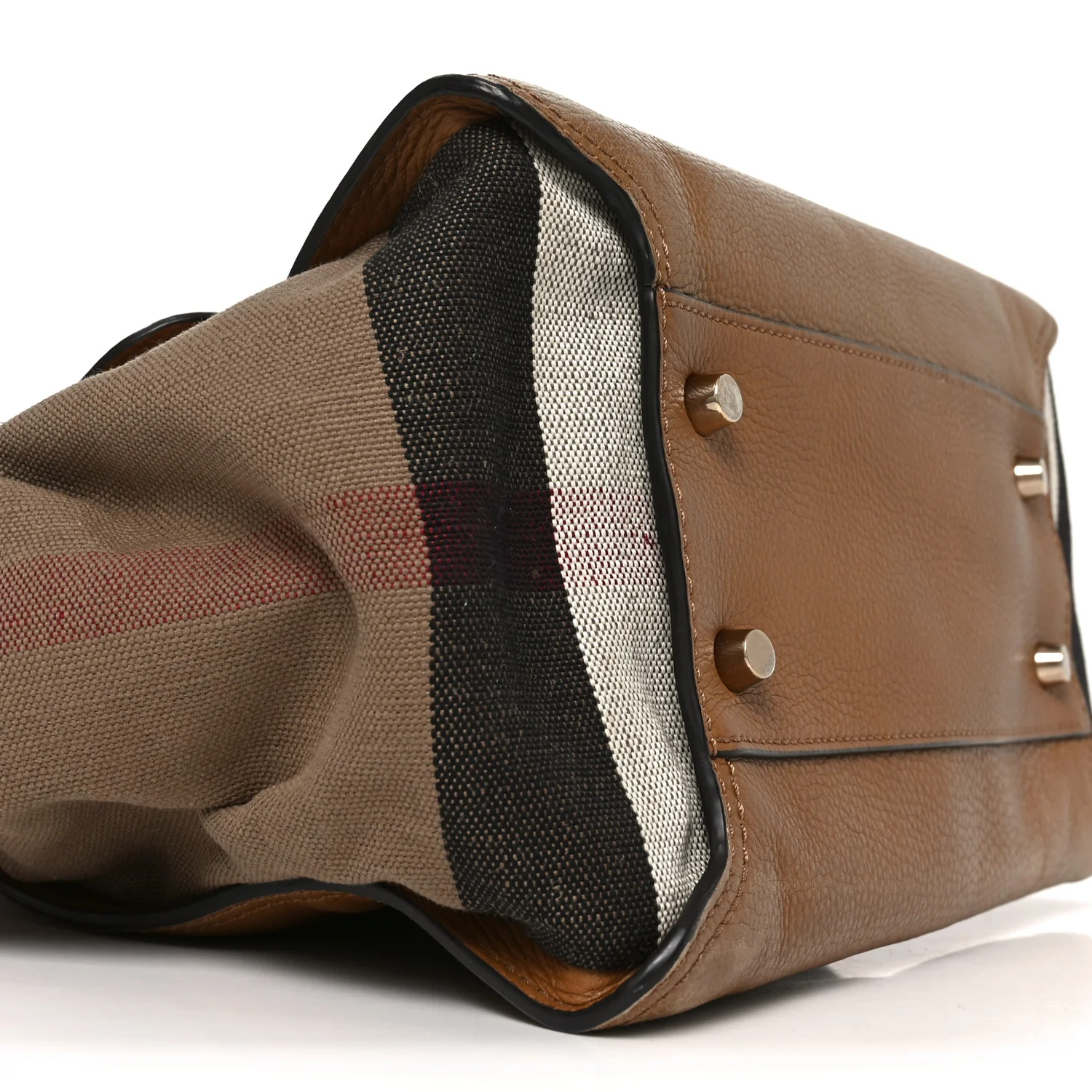 Mega Check Grained Calfskin Medium Harcourt Satchel Saddle Brown - Image 14