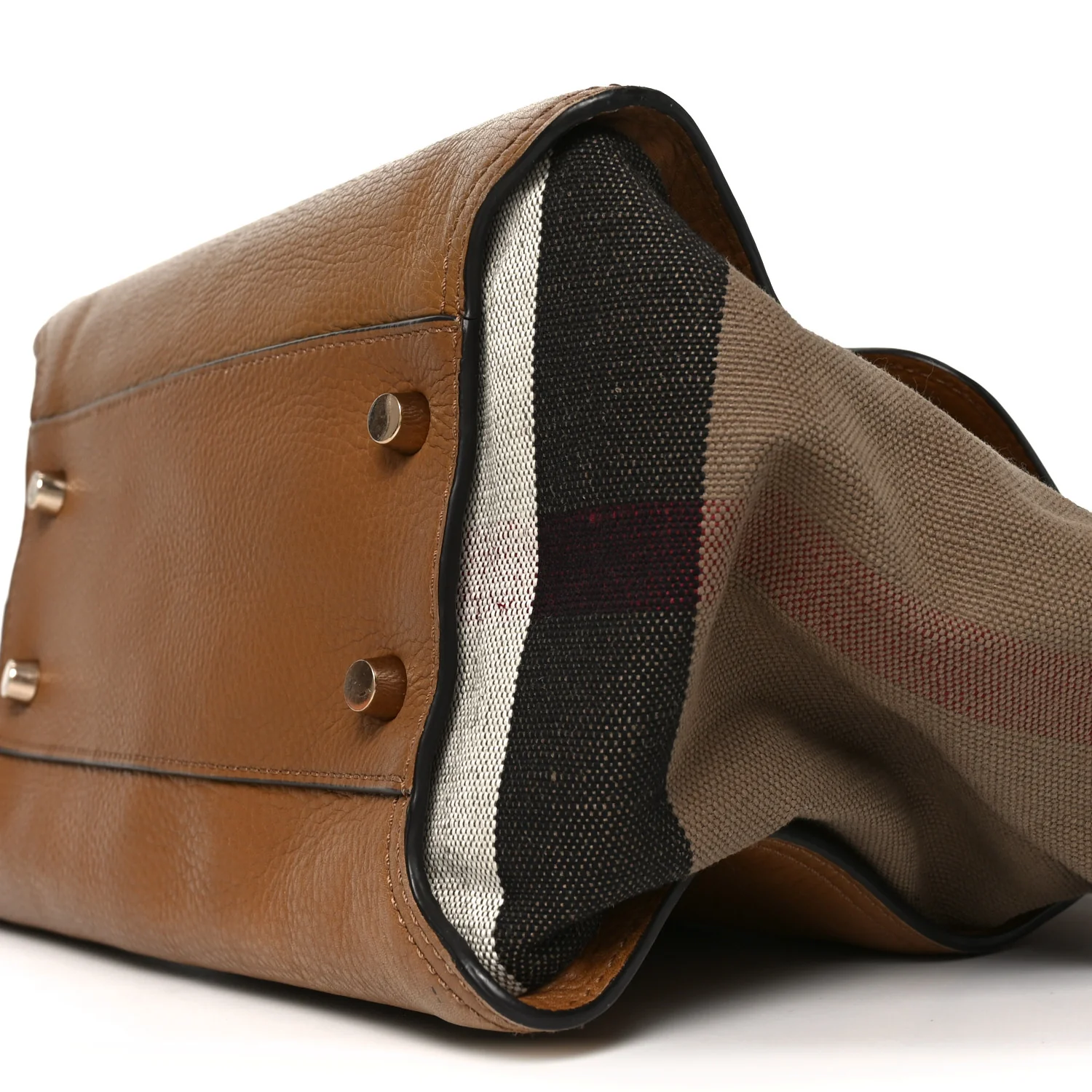Mega Check Grained Calfskin Medium Harcourt Satchel Saddle Brown - Image 16