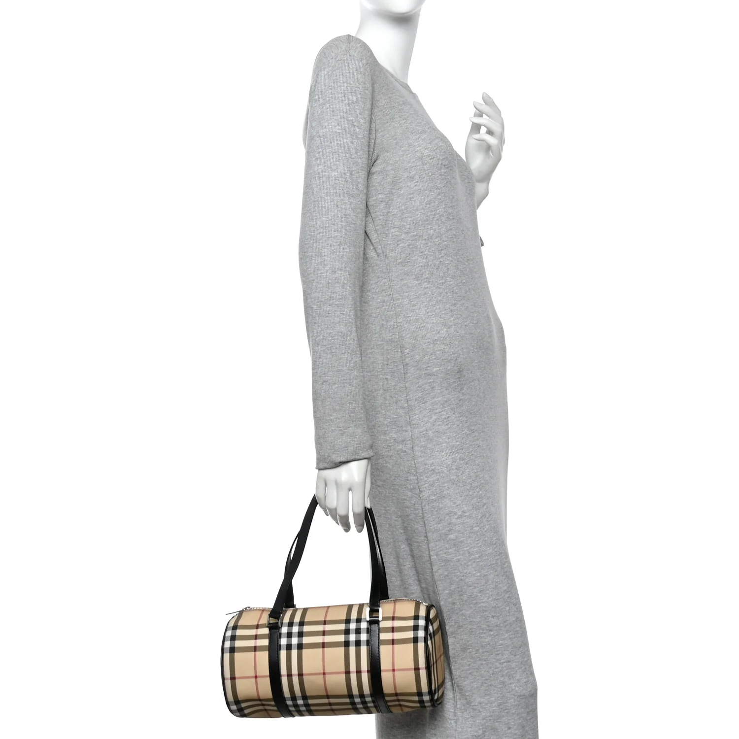 Nova Check Barrel Bag Black - Image 2
