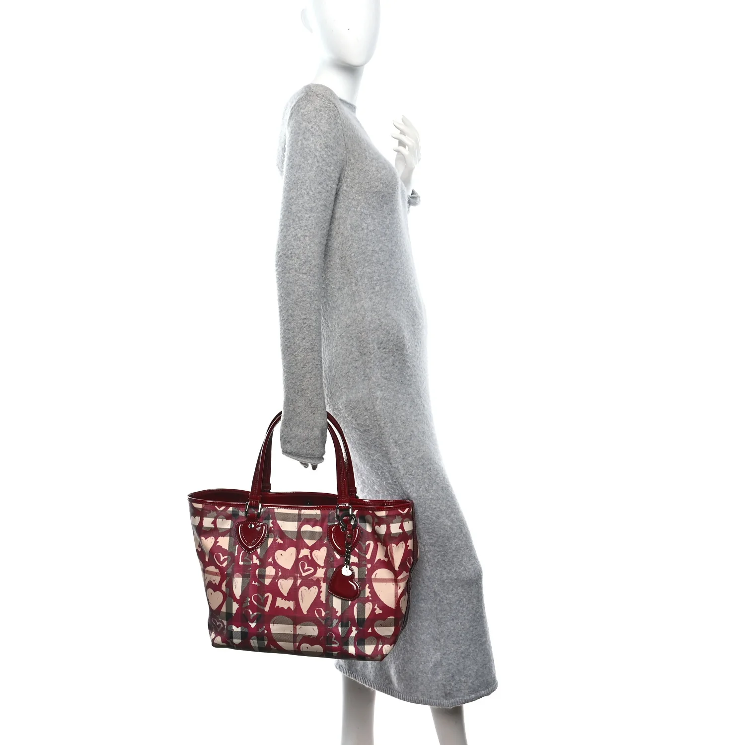 Nova Check Heart Tote Red - Image 2