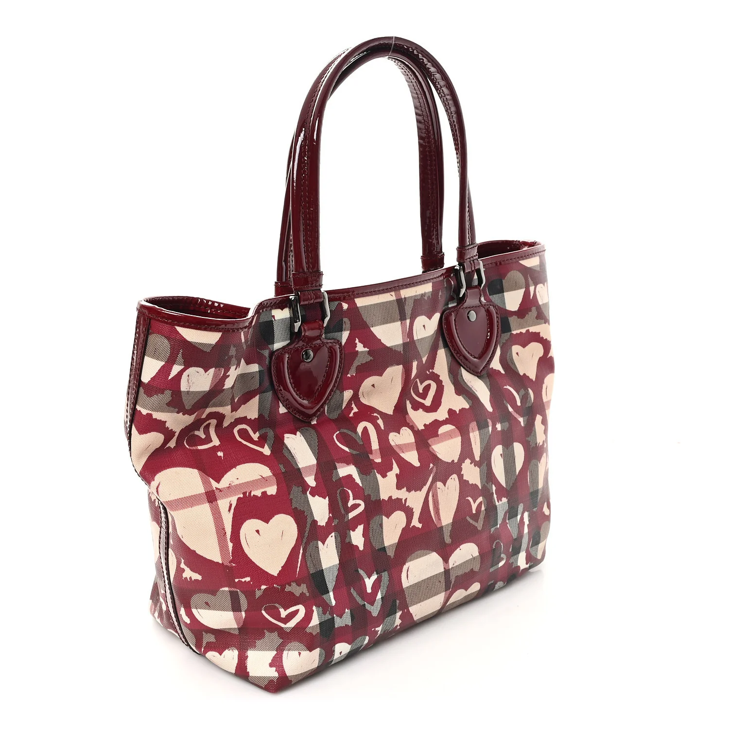 Nova Check Heart Tote Red - Image 3