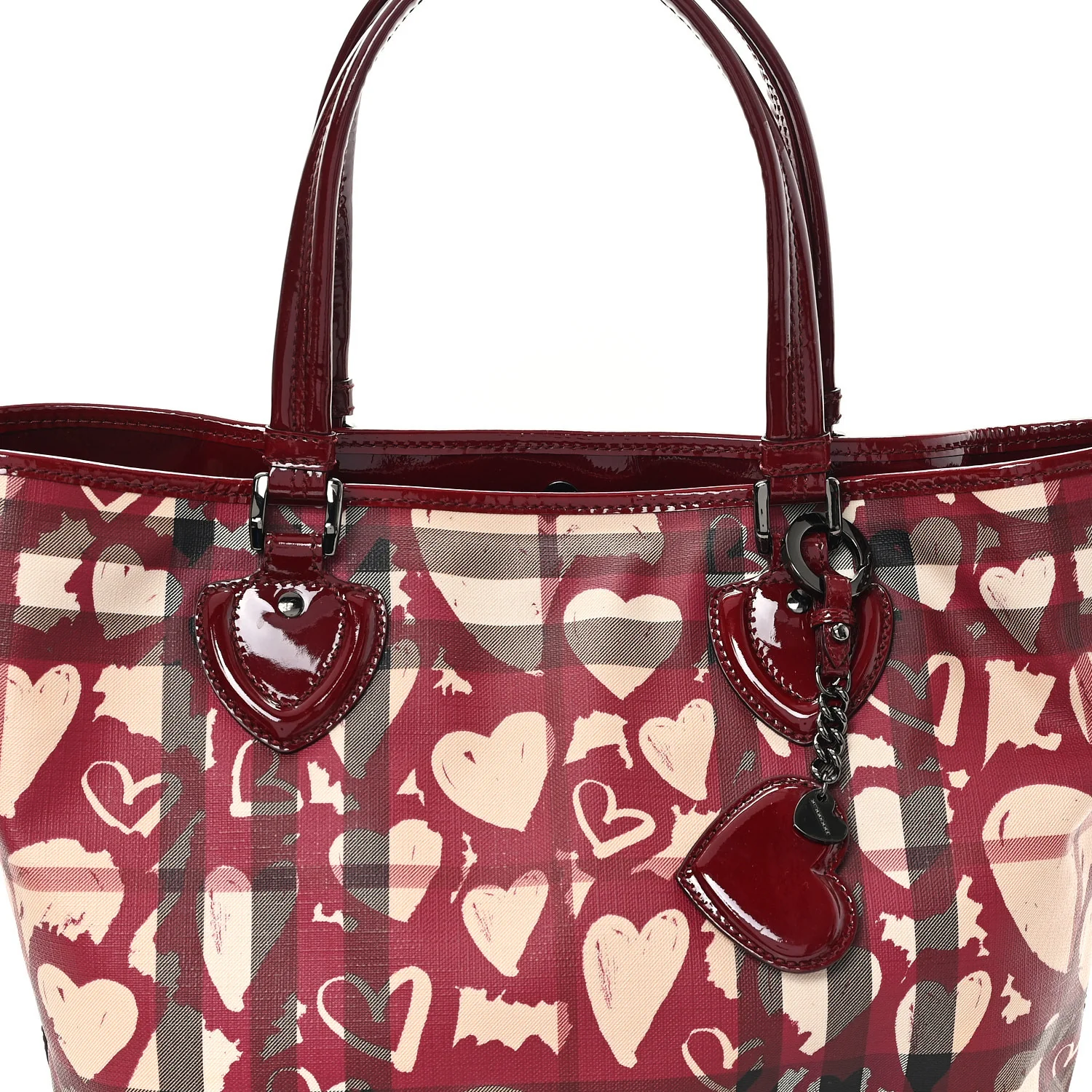 Nova Check Heart Tote Red - Image 8