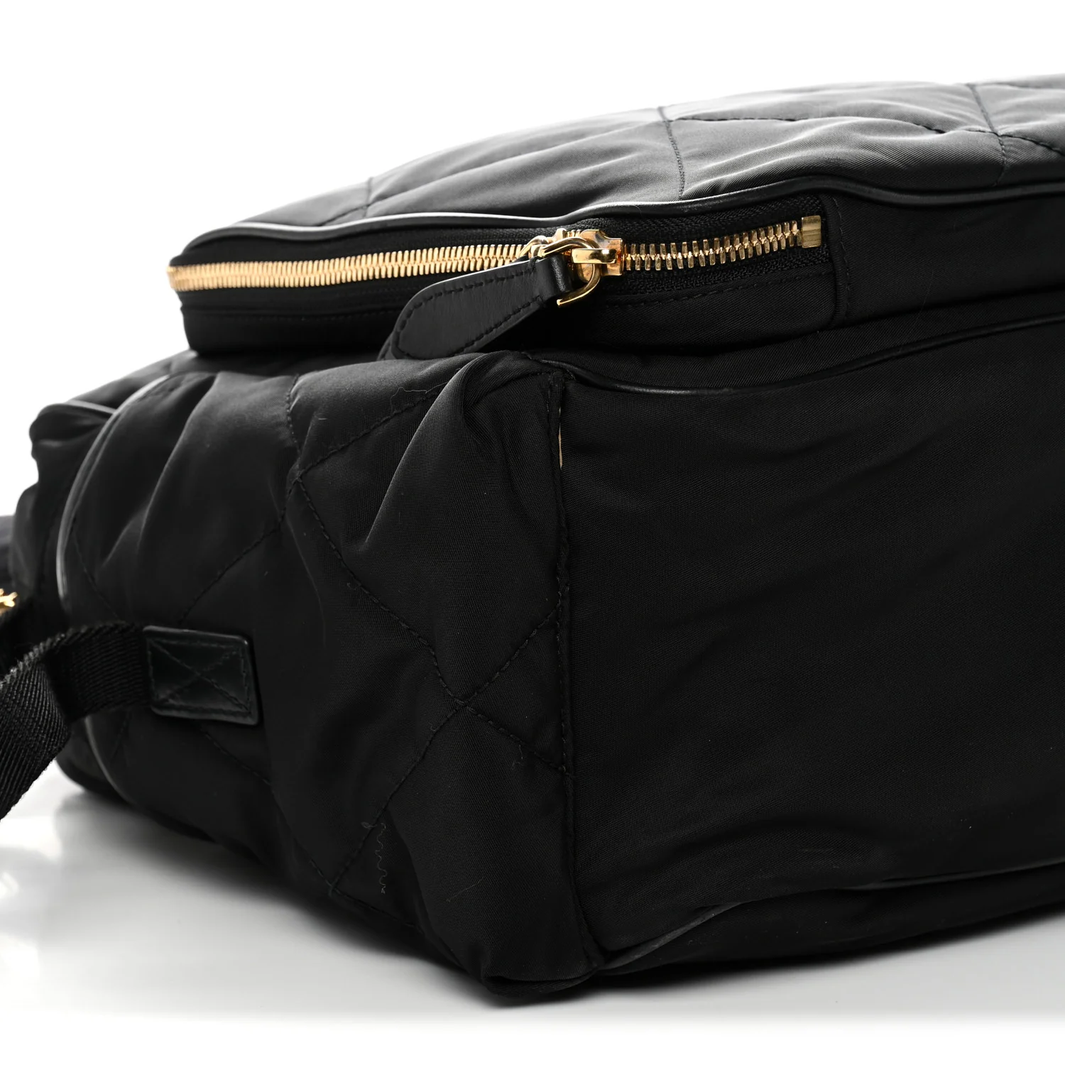Nylon Quilted Diaper Tote Bag Black - Image 9