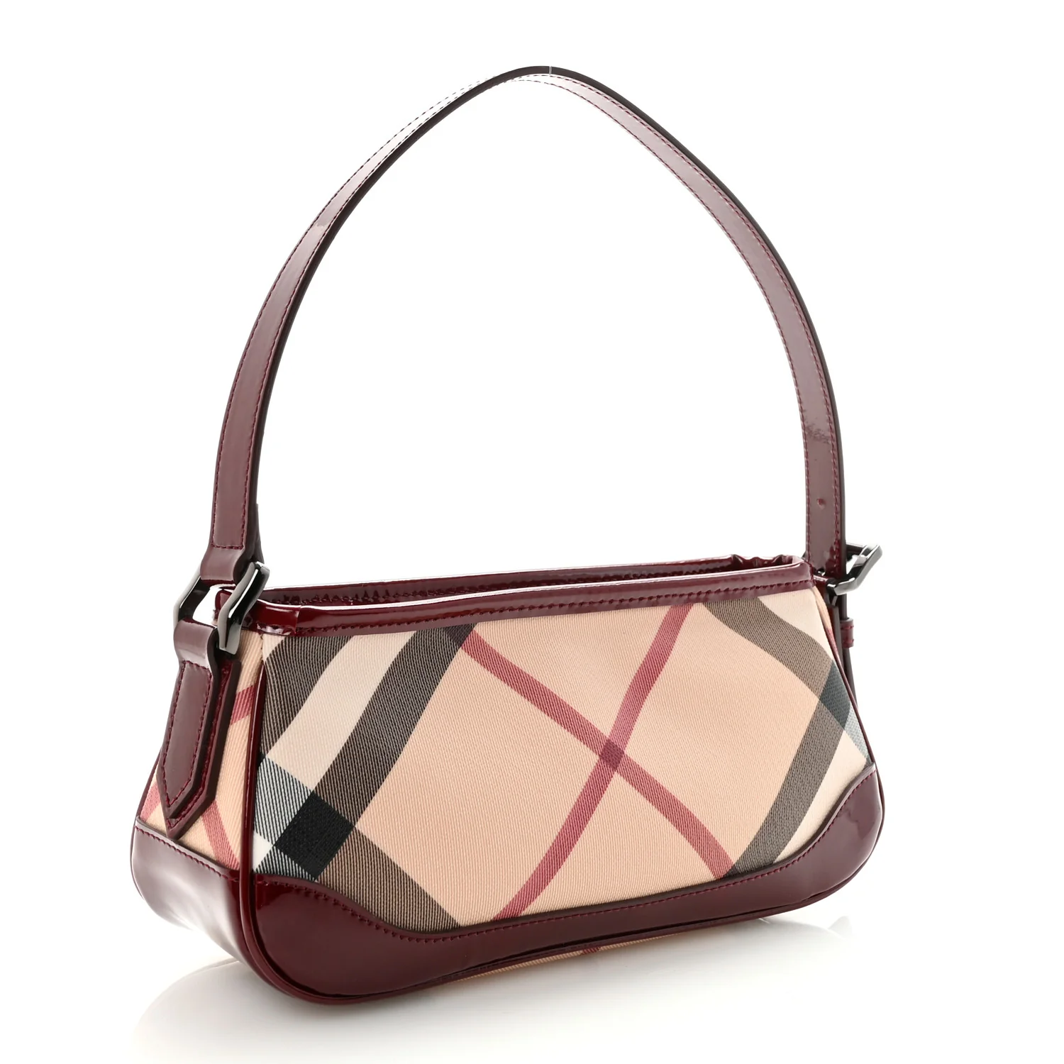 Patent Nova Check Newbury Dark Red - Image 3