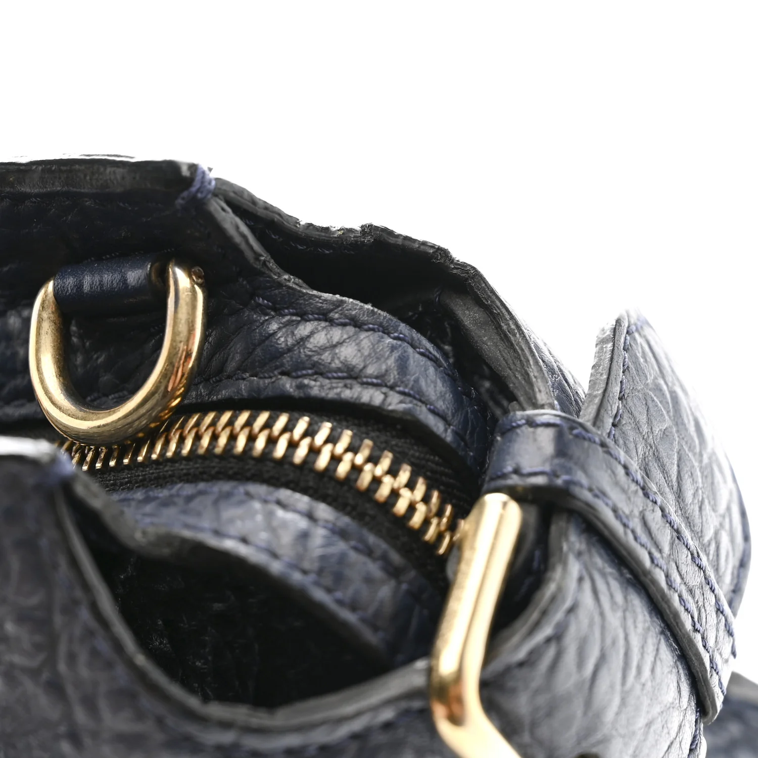 Signature Grain Small Clifton Bag Navy Blue - Image 11