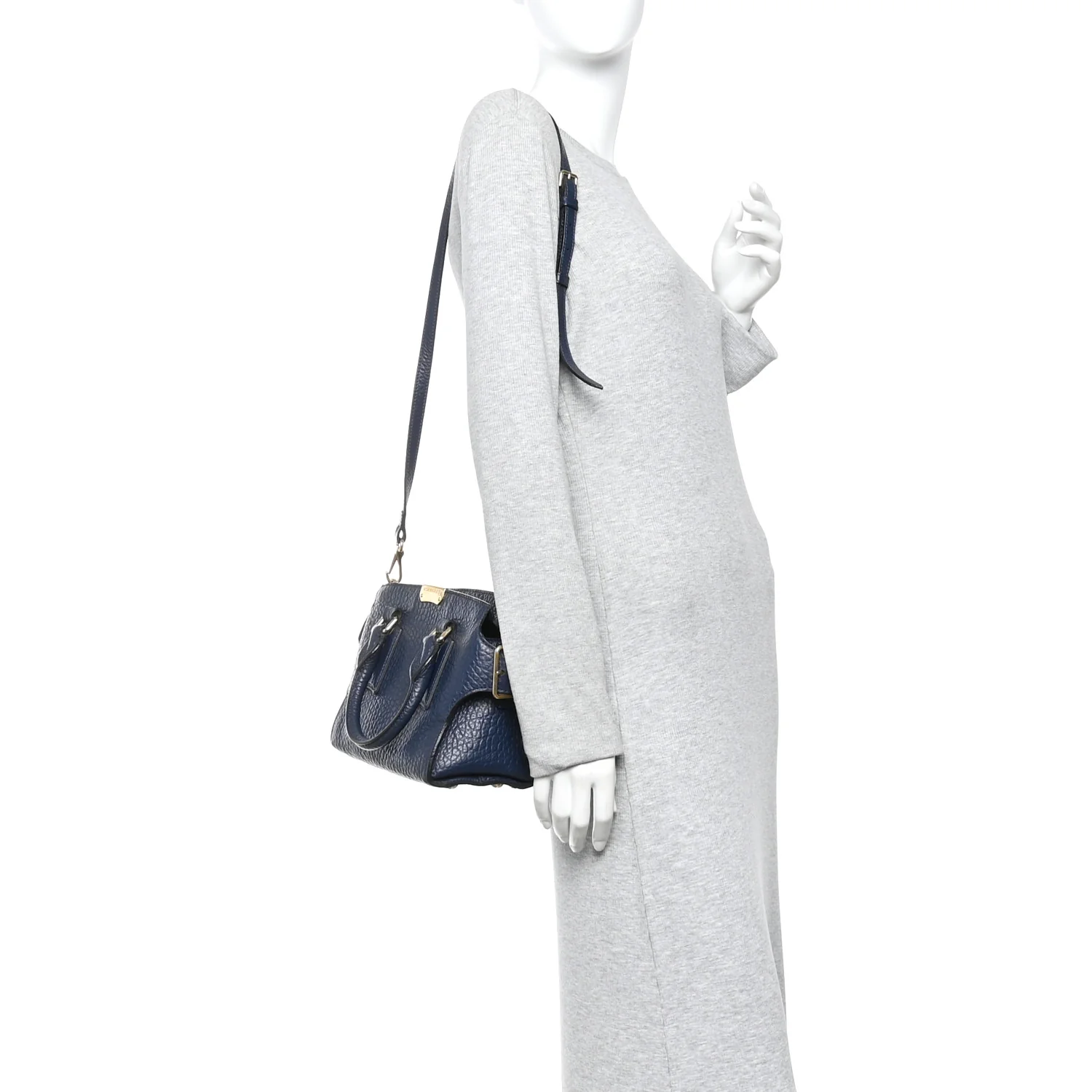 Signature Grain Small Clifton Bag Navy Blue - Image 2