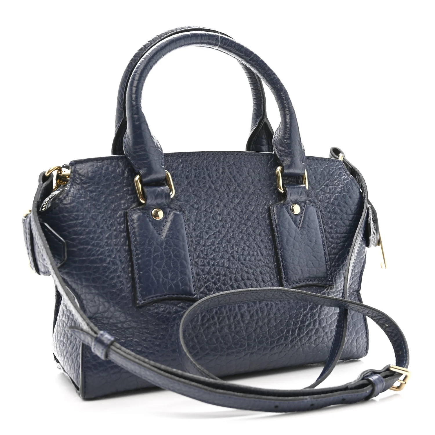 Signature Grain Small Clifton Bag Navy Blue - Image 3