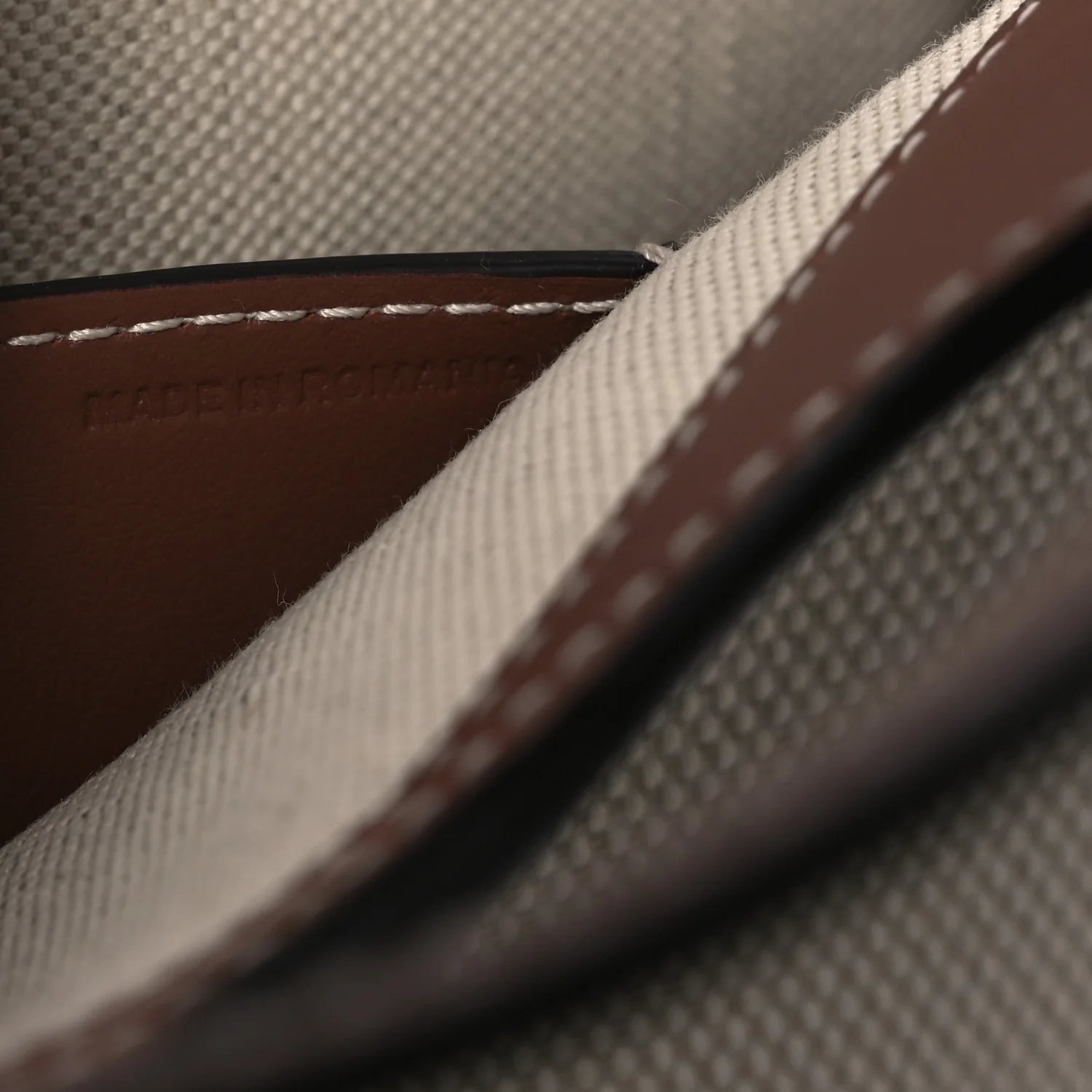 Smooth Calfskin Canvas Two Tone Micro Pocket Bag  Malt Brown Tan - Image 7