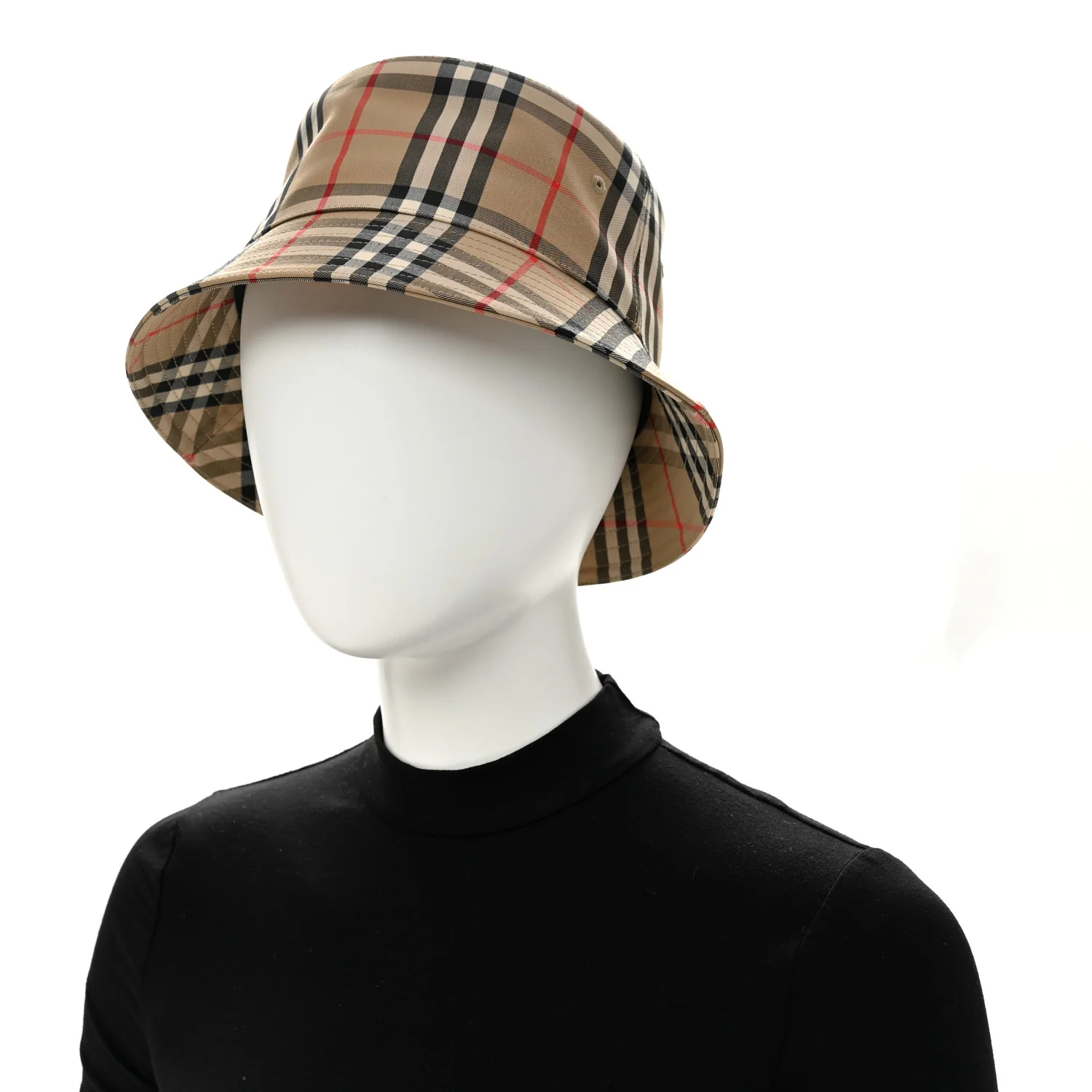 Technical Cotton Vintage Check Bucket Hat L Archive Beige - Image 2