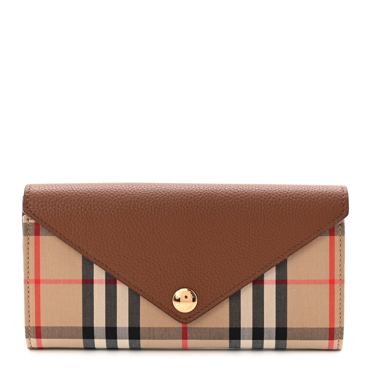 Vintage Check Grain Calfskin Halton Wallet Tan