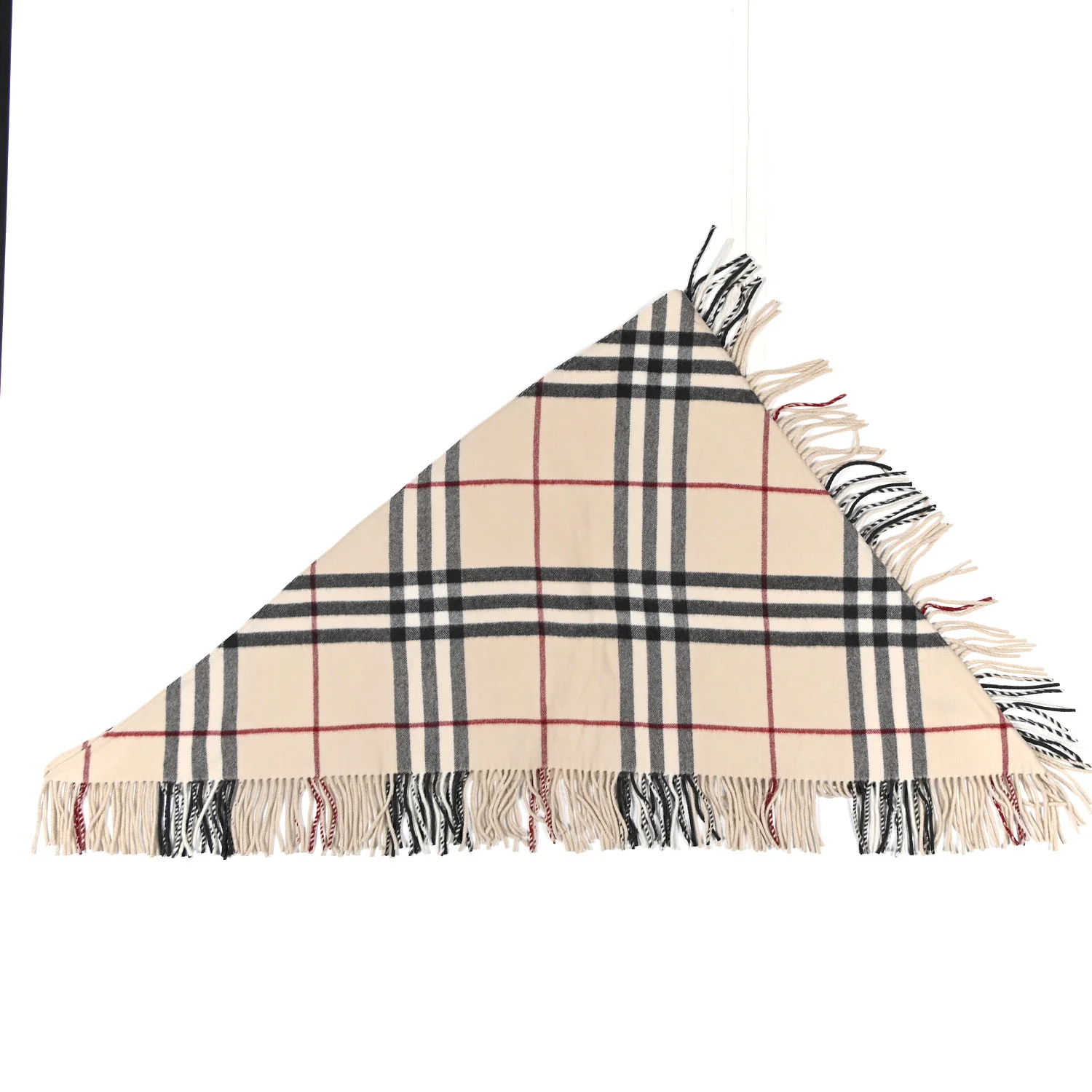 Wool Giant Check Cape Scarf Ivory