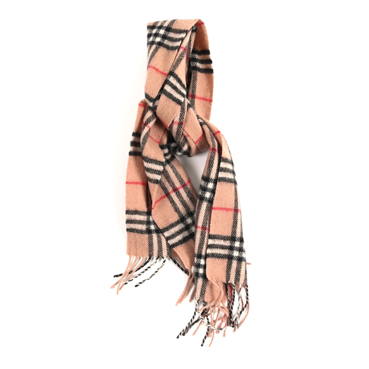 Wool House Check Fringe Scarf Camel