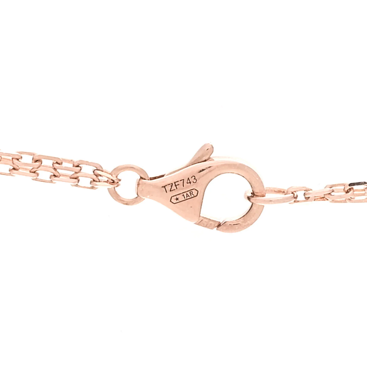 18K Pink Gold 2 Diamond LOVE Necklace - Image 4