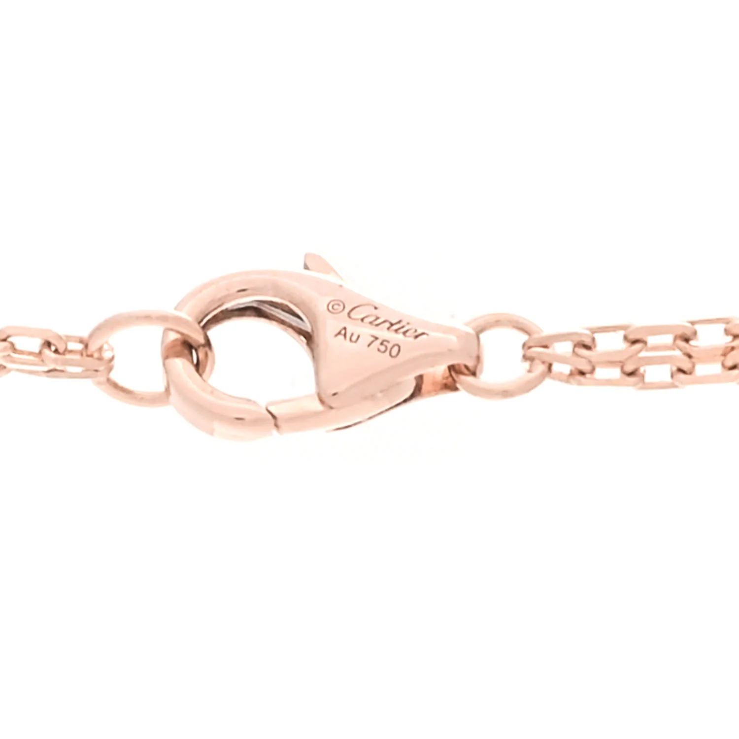 18K Pink Gold 2 Diamond LOVE Necklace - Image 5