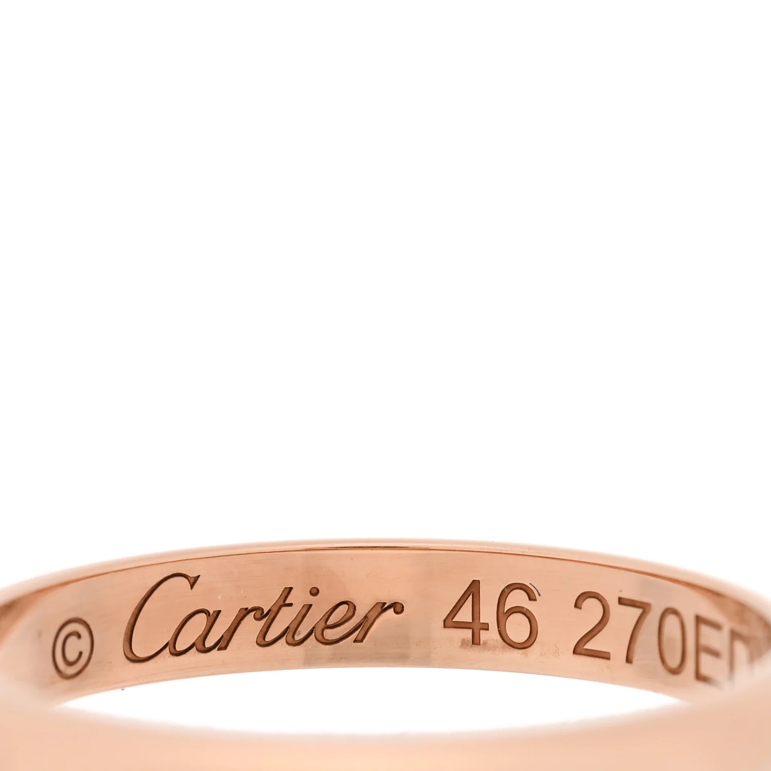18K Pink Gold 2.5mm 1895 Wedding Band Ring 46 3.75 - Image 4