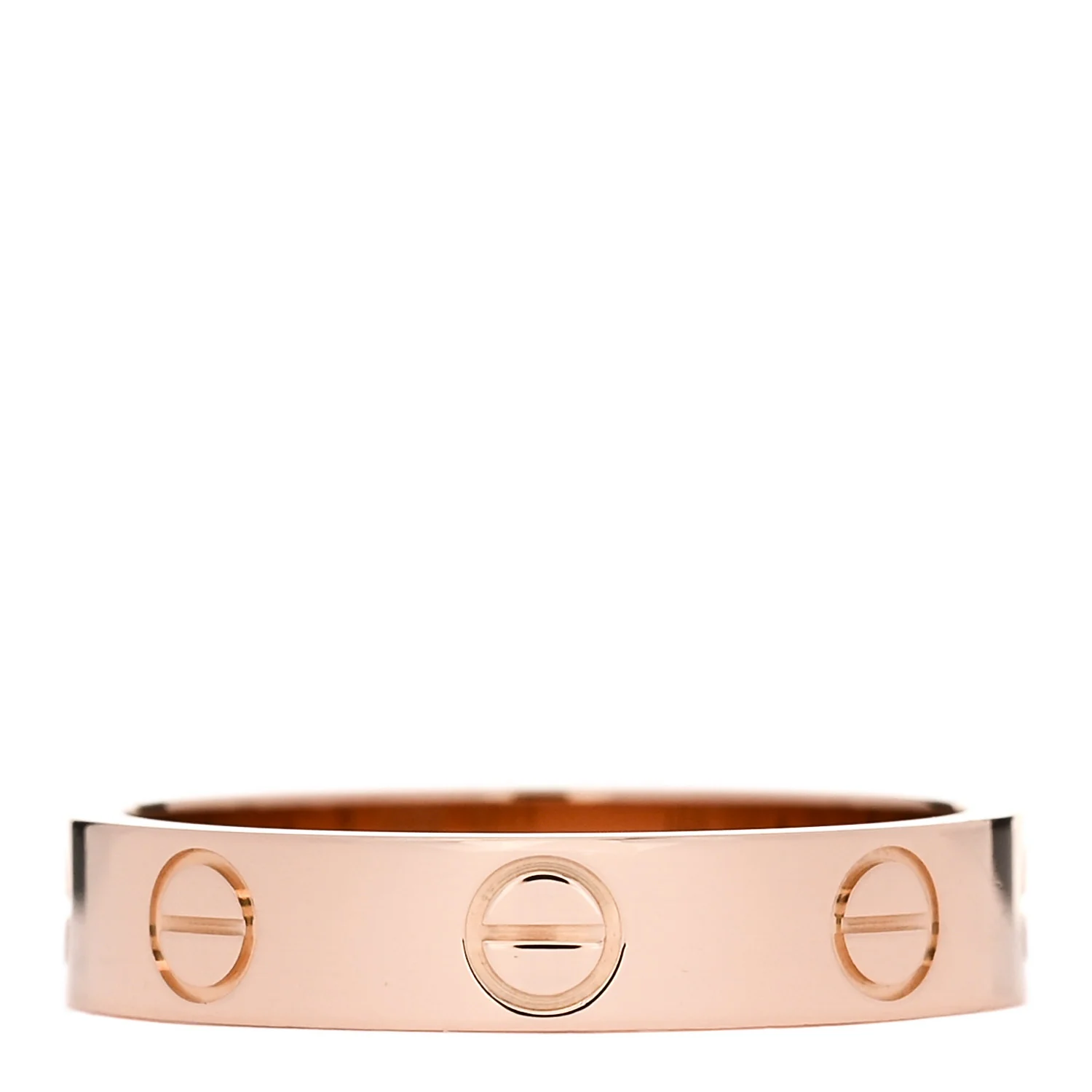 18K Pink Gold 3.5mm LOVE Wedding Band Ring 50 5.25 - Image 3