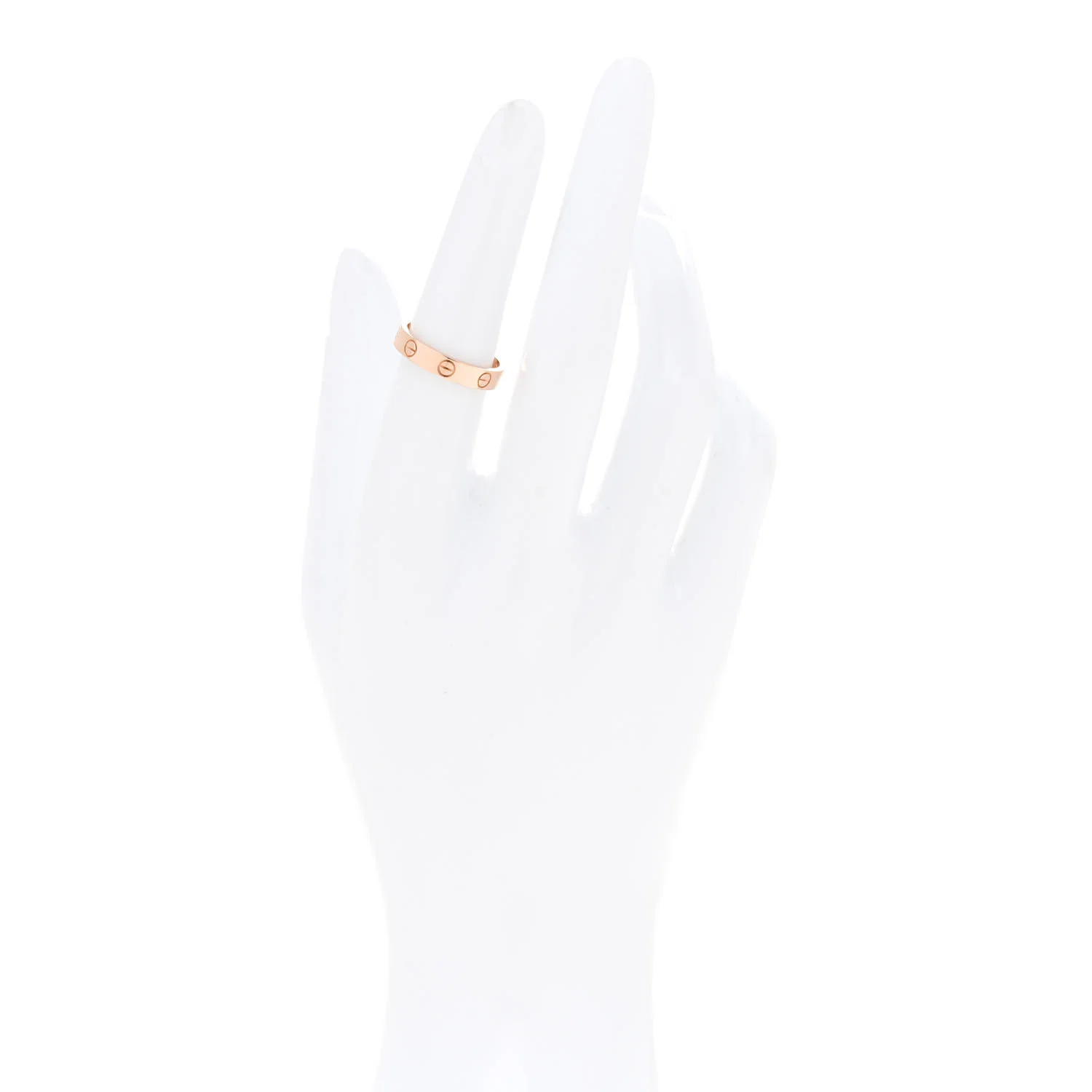 18K Pink Gold 3.5mm LOVE Wedding Band Ring 52 6 - Image 2