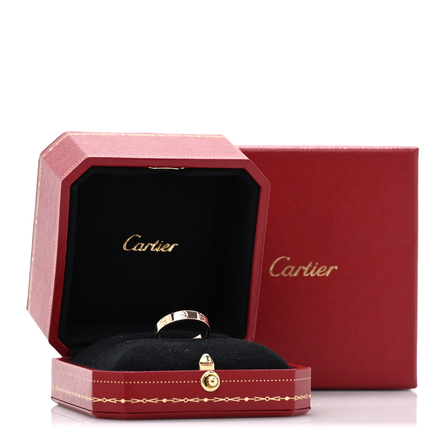 18K Pink Gold 3.5mm LOVE Wedding Band Ring 52 6 - Image 5