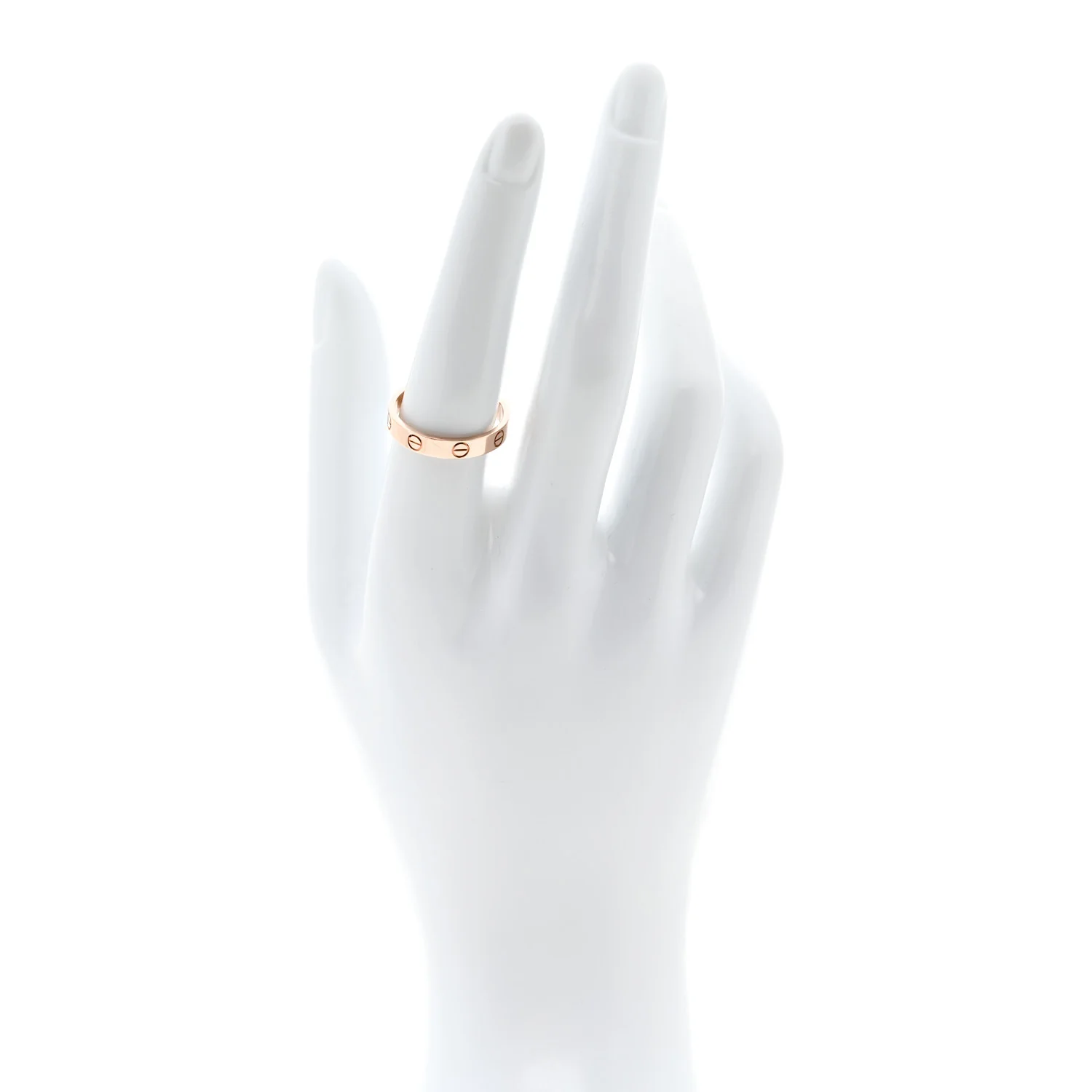 18K Pink Gold 3.5mm LOVE Wedding Band Ring 56 7.75 - Image 2