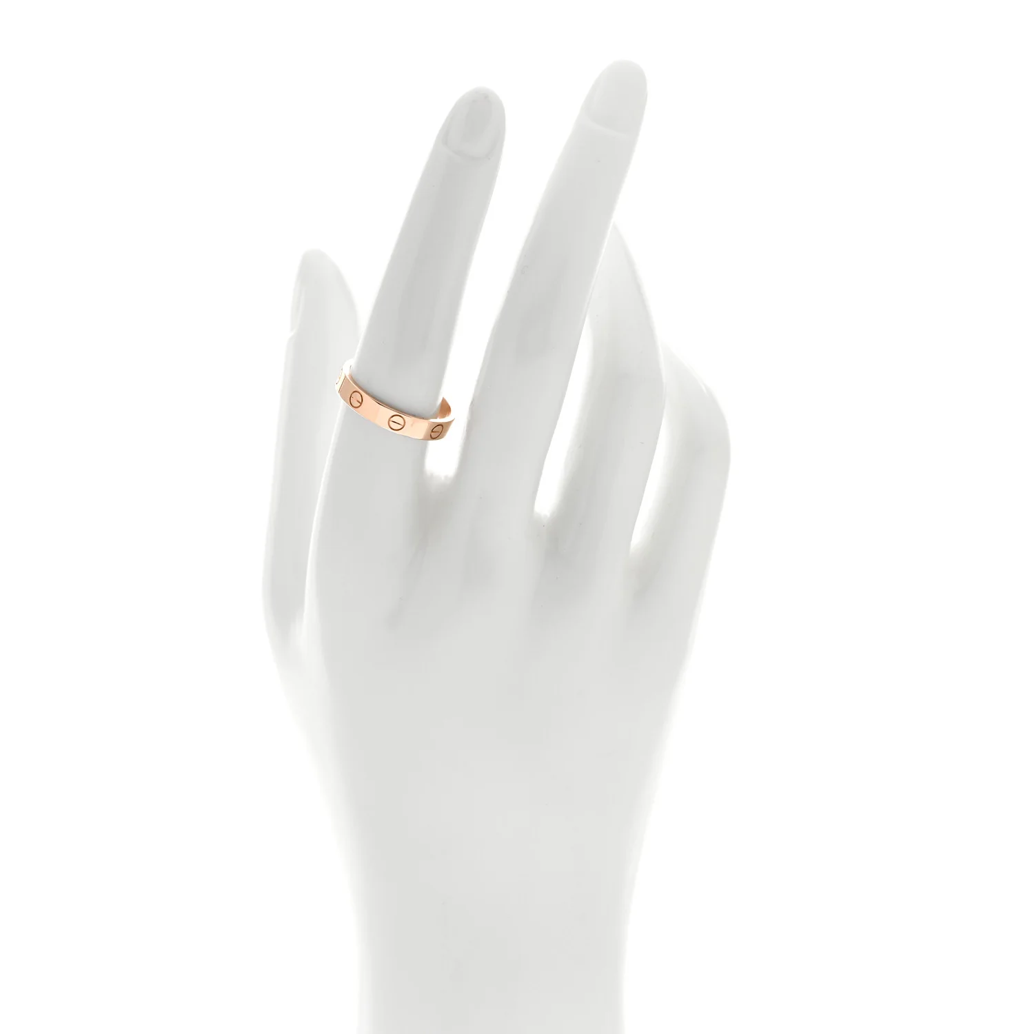 18K Pink Gold 3.5mm LOVE Wedding Band Ring 57 8 - Image 2