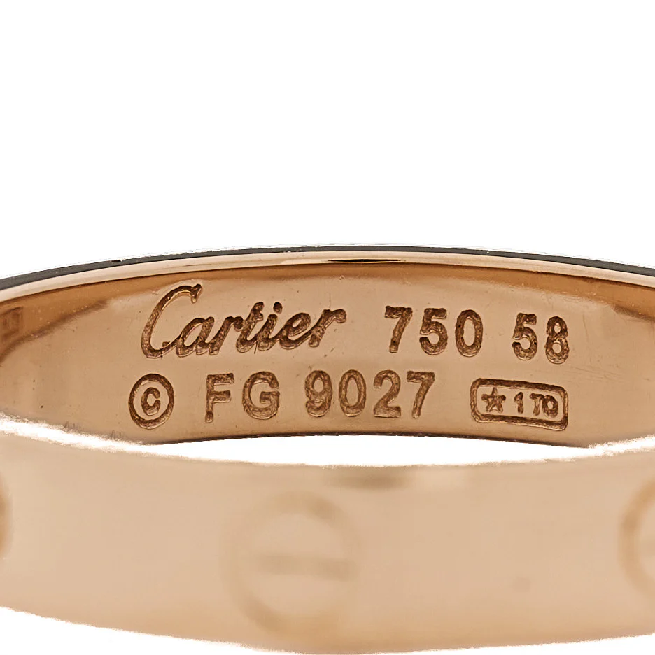 18K Pink Gold 3.5mm LOVE Wedding Band Ring 58 8.5 - Image 4