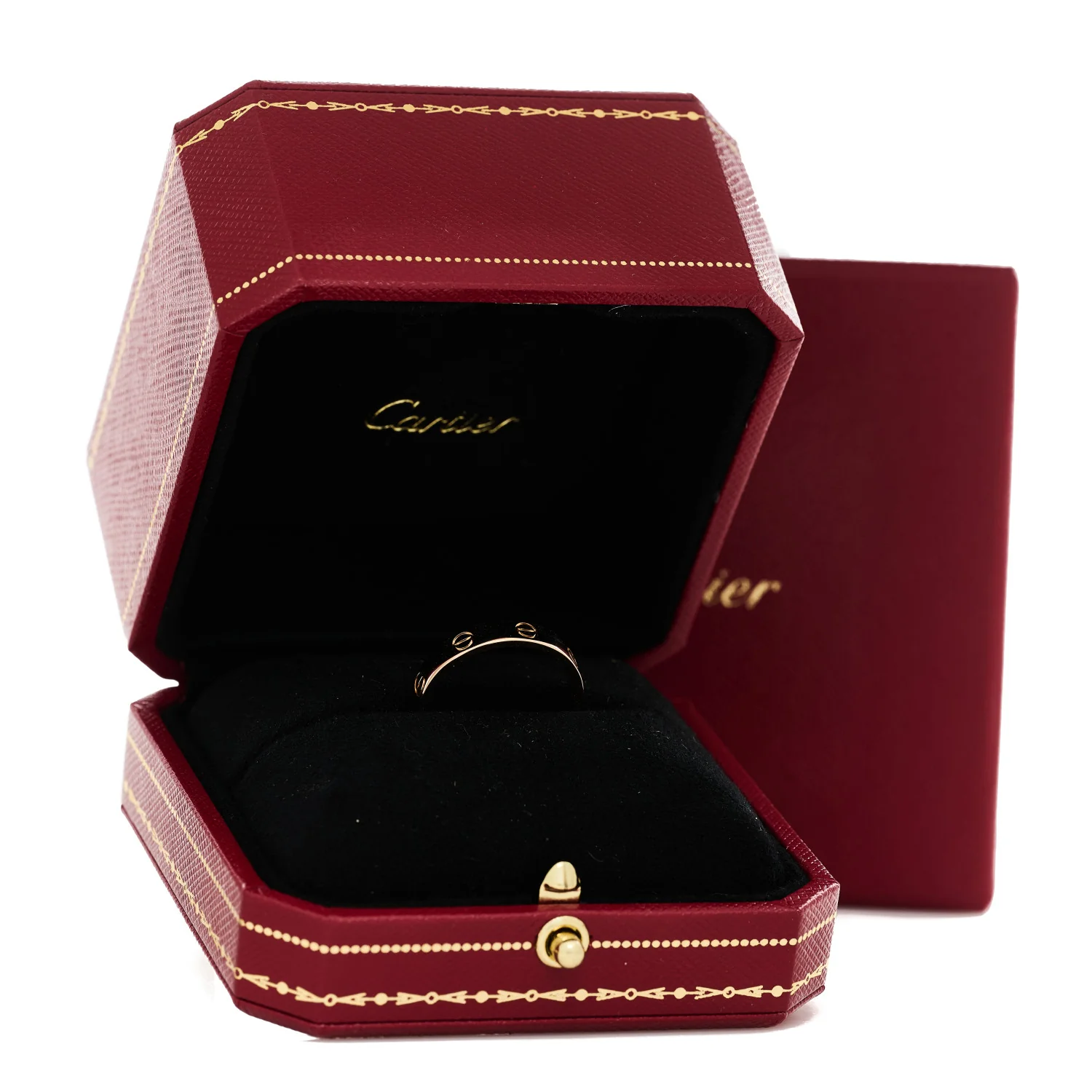 18K Pink Gold 3.5mm LOVE Wedding Band Ring 58 8.5 - Image 5