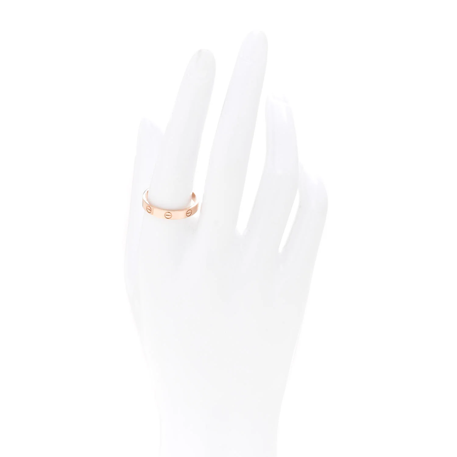 18K Pink Gold 3.5mm LOVE Wedding Band Ring 60 9.25 - Image 2