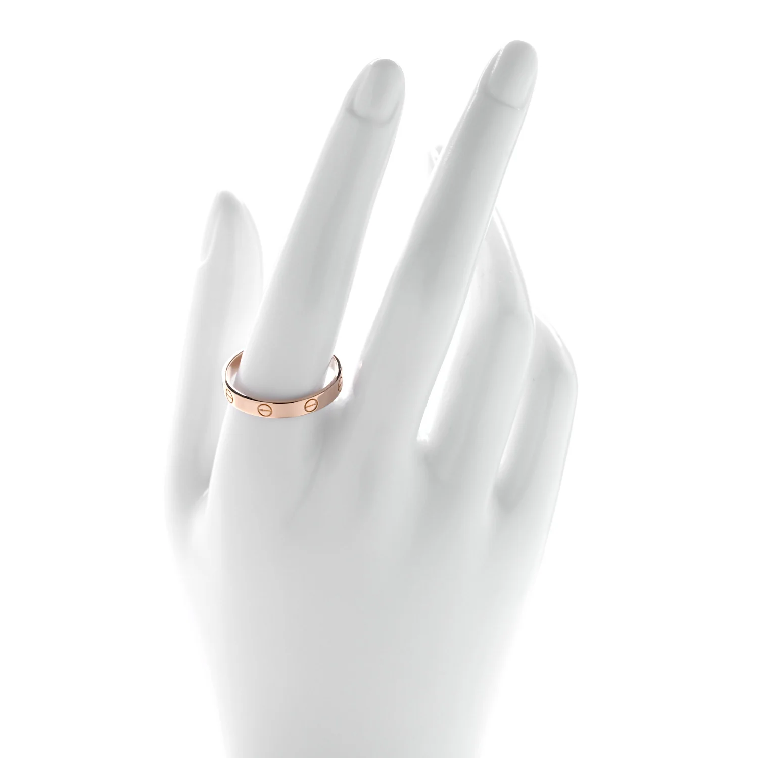 18K Pink Gold 3.5mm LOVE Wedding Band Ring 64 10.75 - Image 2