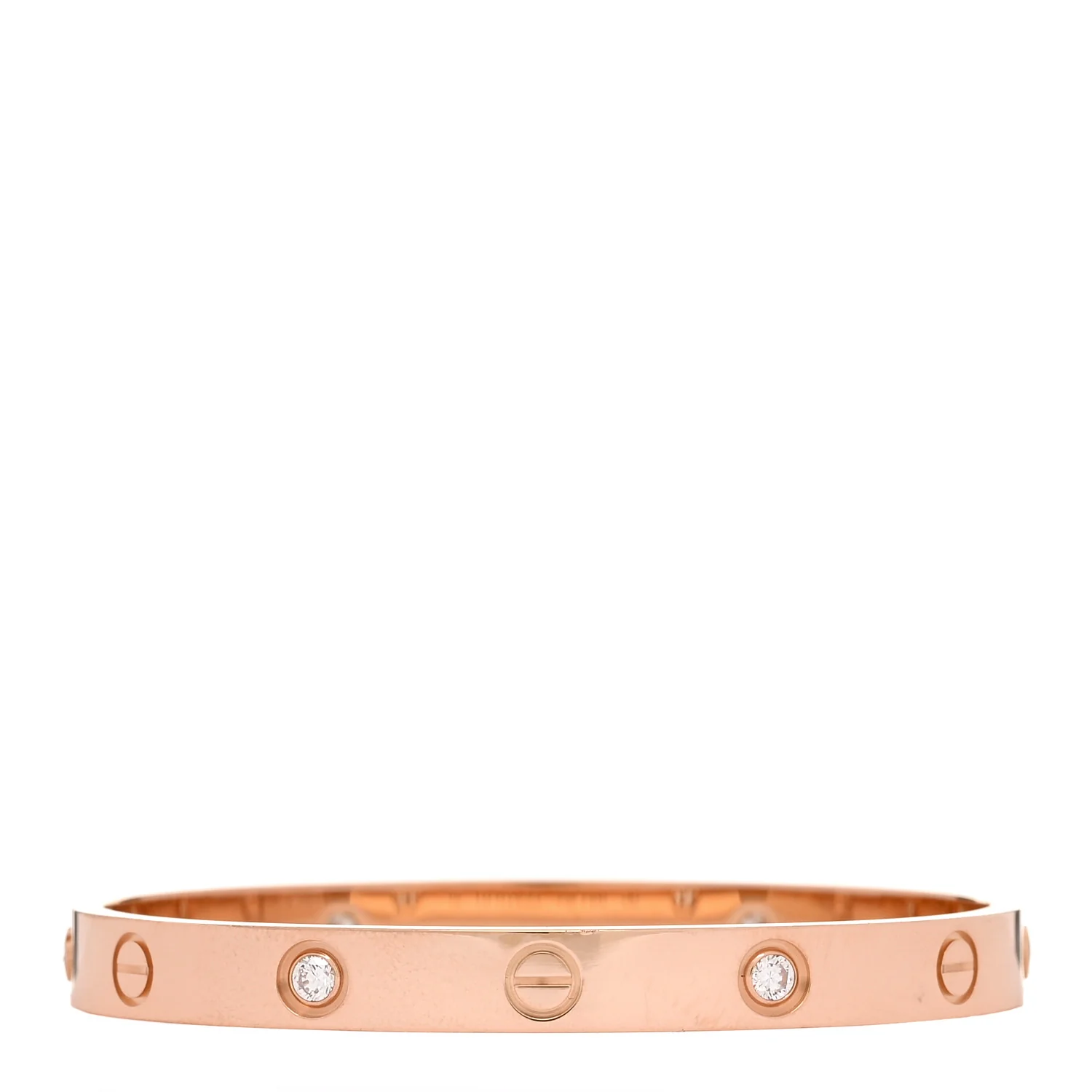 18K Pink Gold 4 Diamond LOVE Bracelet 16 - Image 2