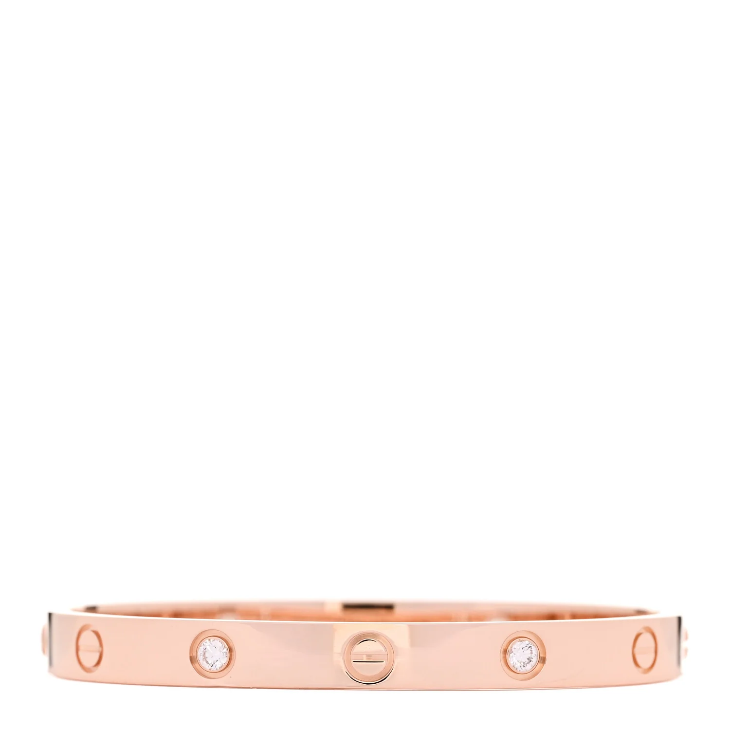 18K Pink Gold 4 Diamond LOVE Bracelet 17 - Image 2