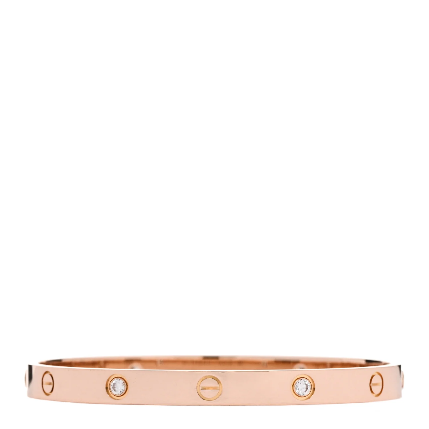 18K Pink Gold 4 Diamond LOVE Bracelet 19 - Image 2