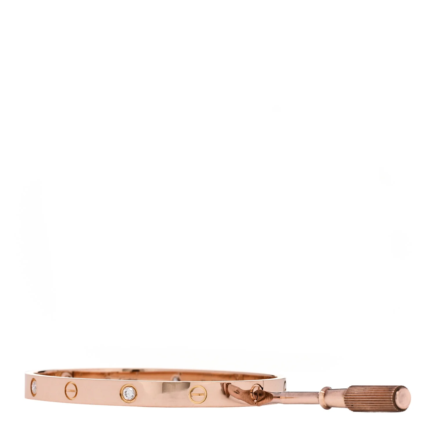 18K Pink Gold 4 Diamond LOVE Bracelet 19 - Image 3