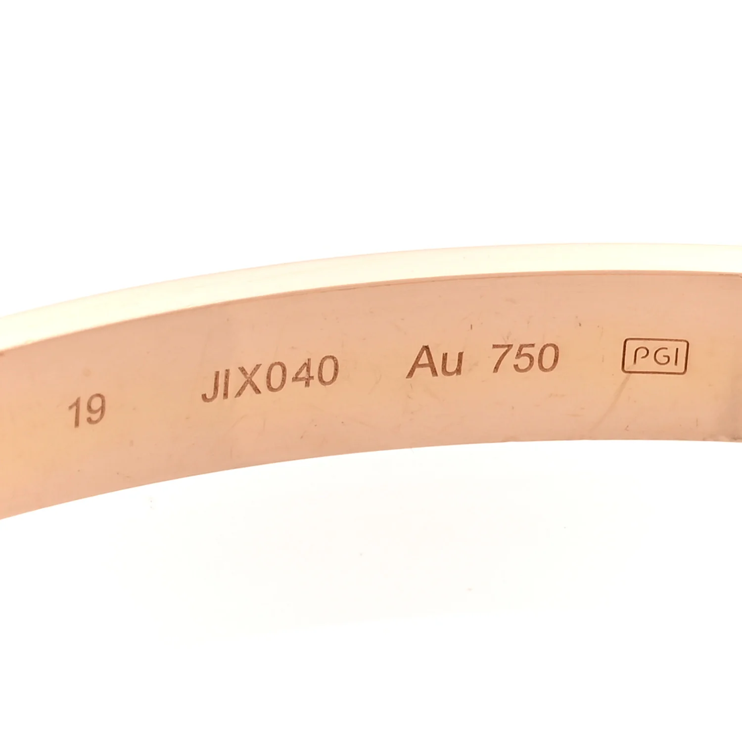 18K Pink Gold 4 Diamond LOVE Bracelet 19 - Image 7