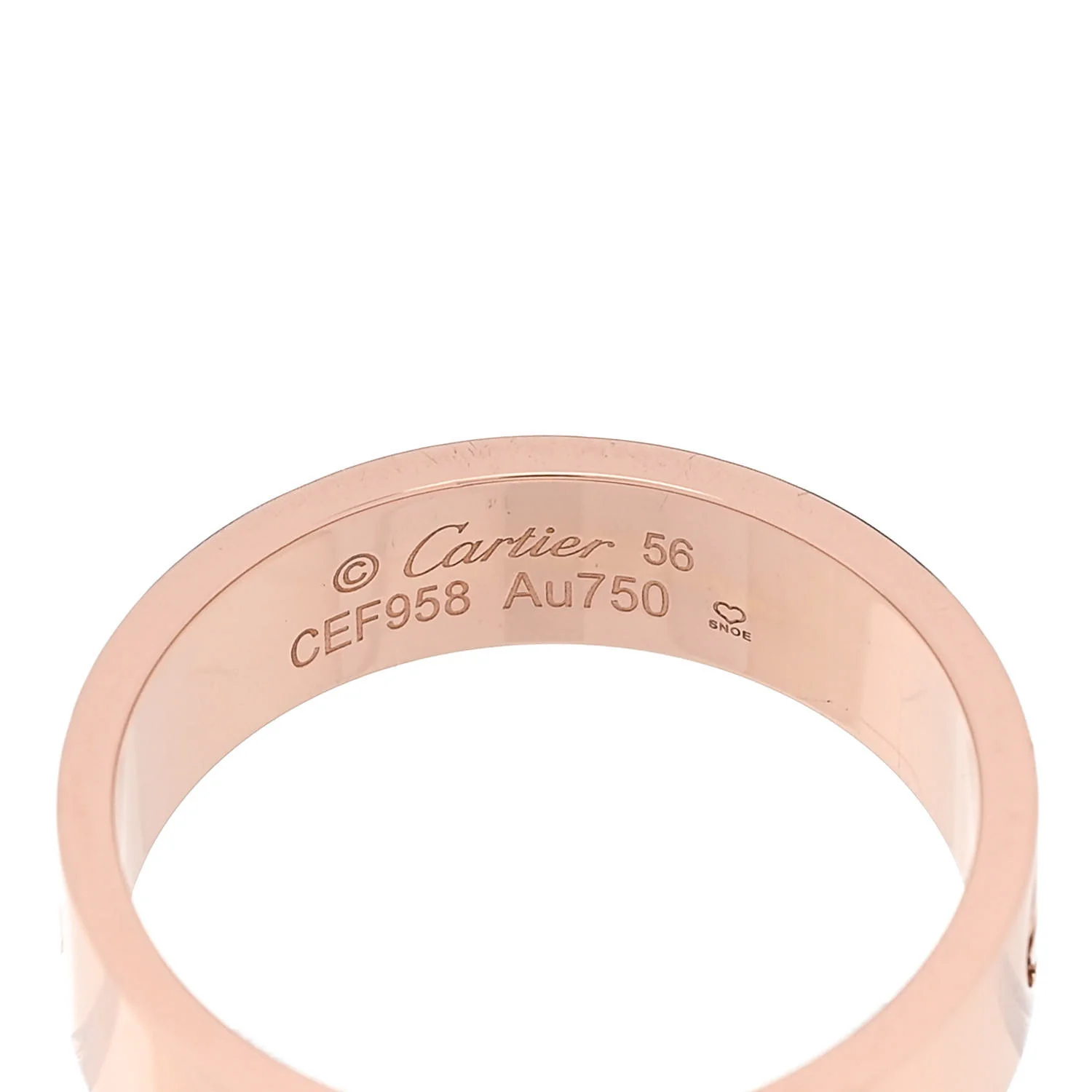 18K Pink Gold 5.5mm LOVE Ring 56 7.75 - Image 4